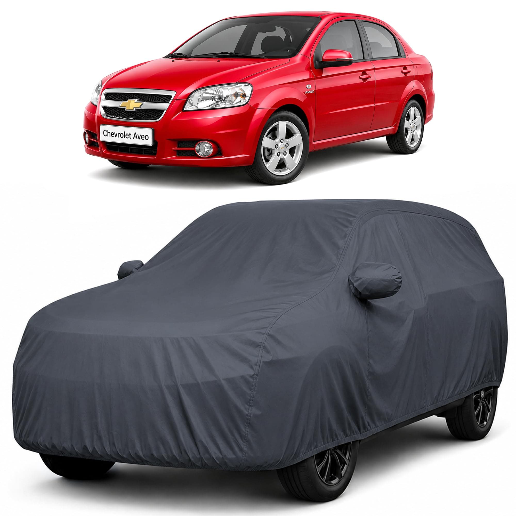 Autofact Car Body Cover Compatible with Chevrolet Aveo | Custom Fit Car Cover |100% Waterproof | Triple-Stitched Lightweight Fabric | Dustproof | Indoor & Outdoor Use | Elastic Bottom