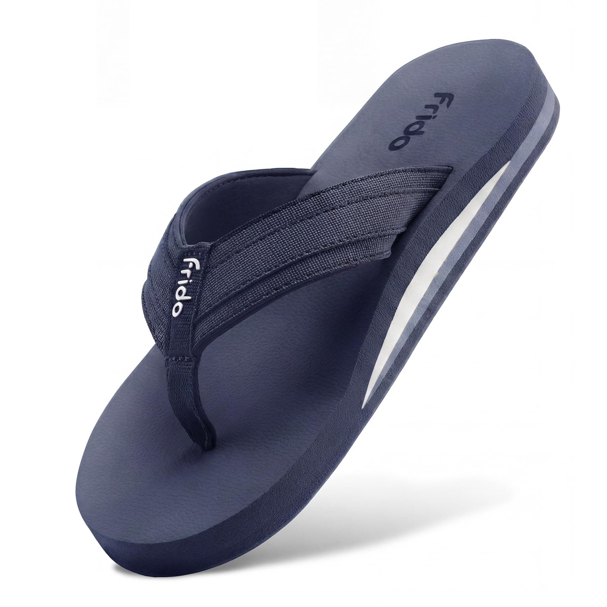Frido Cloud Comfort Arch Support Slippers for Women & Men | Orthopedic Soft Home Chappal - Unisex Slipper| House Slipper with Anti-Skid Sole for Home Use & Casual (UK-12), Navy Blue