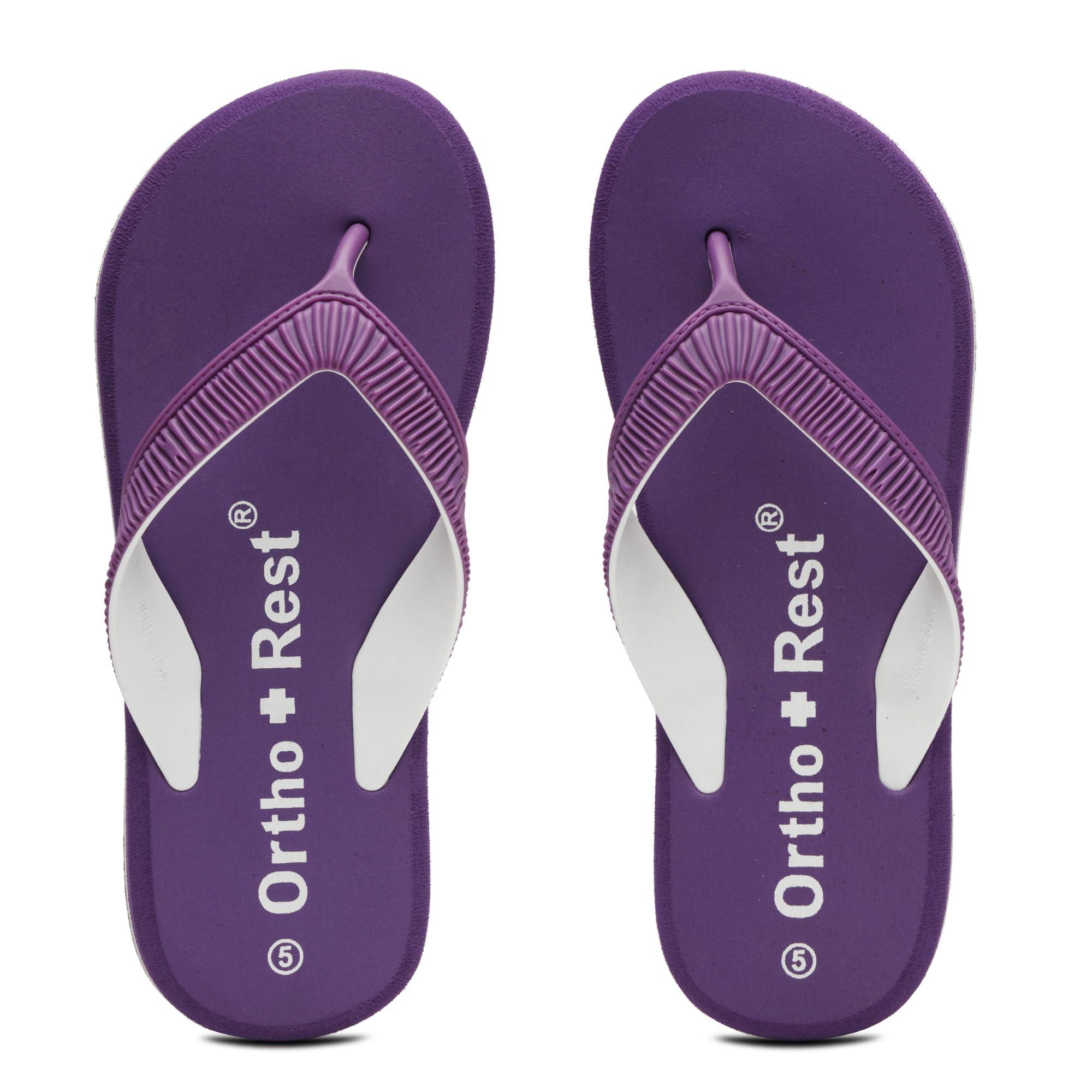 Ortho + Rest Doctor Slippers for Women Orthopedic Non Slip Lightweight Comfortable Flat Casual Stylish Dr Chappals and House Flip flops For Ladies and Girl’s