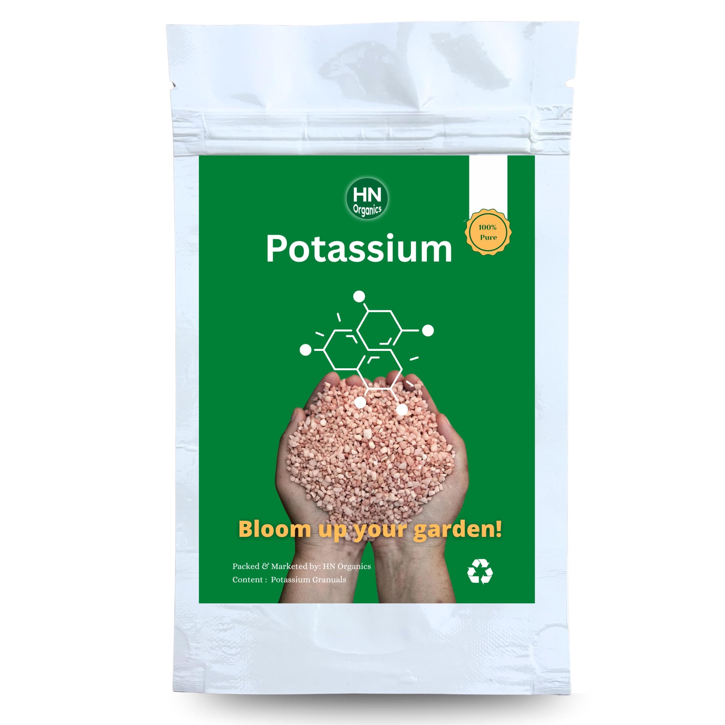 HN Organics Plant Food Collection| Plant Fertilizer | Compost | Manure For Garden | Home | Office Plants (Potash | 100gm)