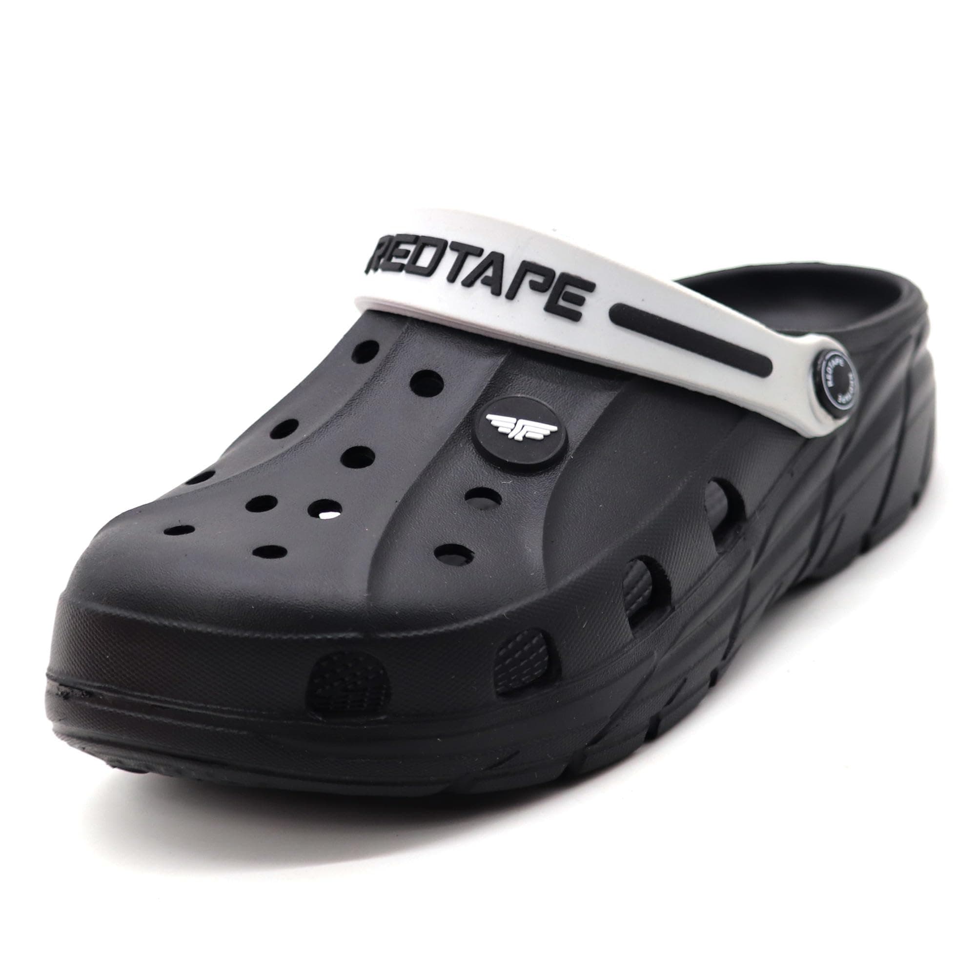 Red Tape Designer Comfortable Clogs, Sandals With Adjustable Back Strap For Men Black - 11 Uk