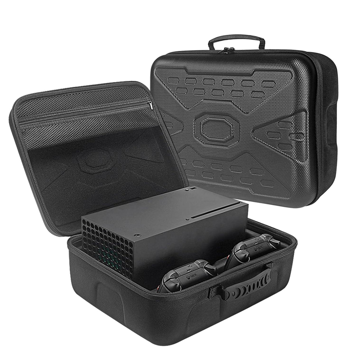 OIVO INDIA Travel Case Compatible with Xbox Series X - Hard Shell Series X Carrying Storage Bag with Protective Foam Compartments for Console, Controller, Xbox Games (Xbox Series X, Black)