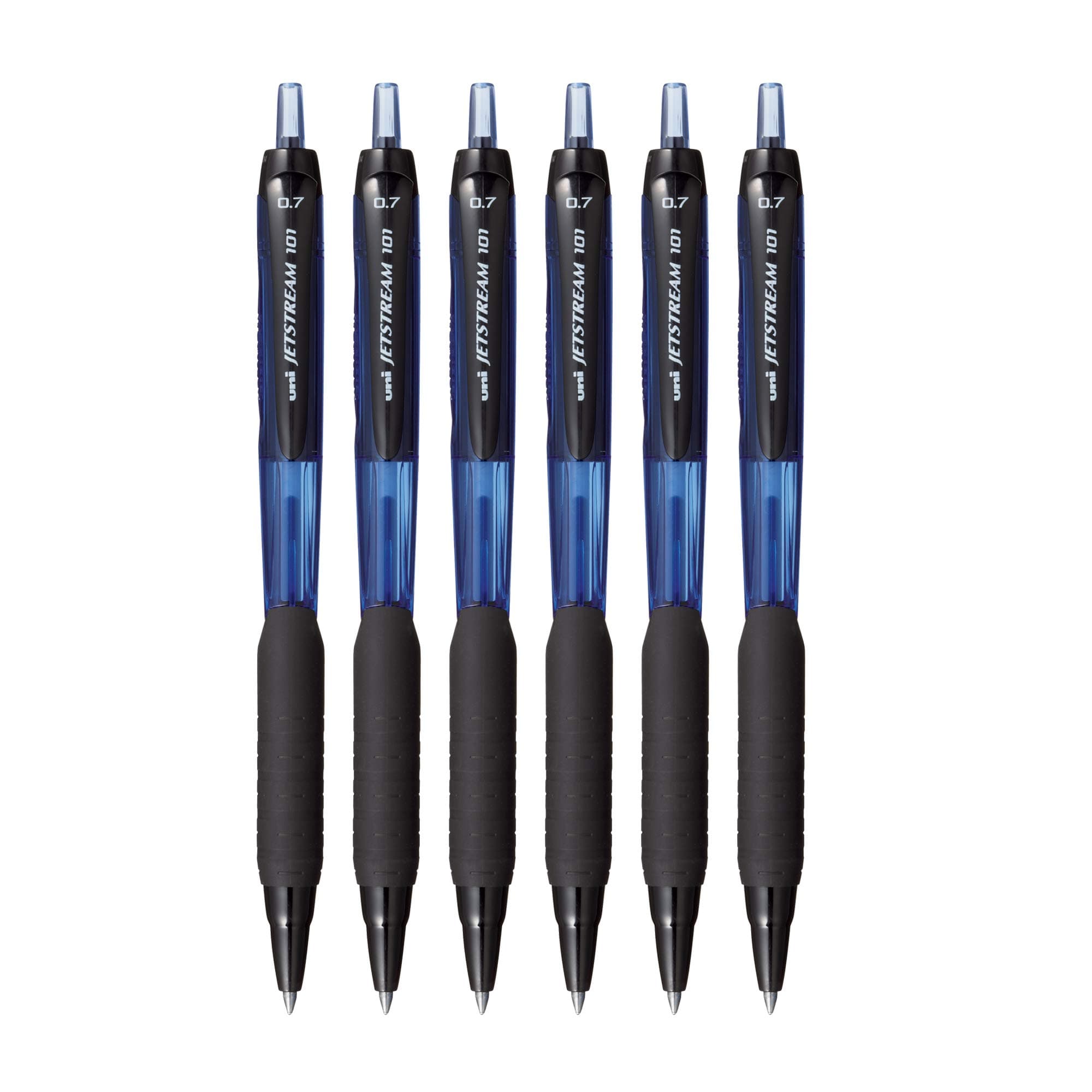uni-ball Jetstream SXN101 0.7mm Roller Ball Pen | Blue Ink, Pack of 6