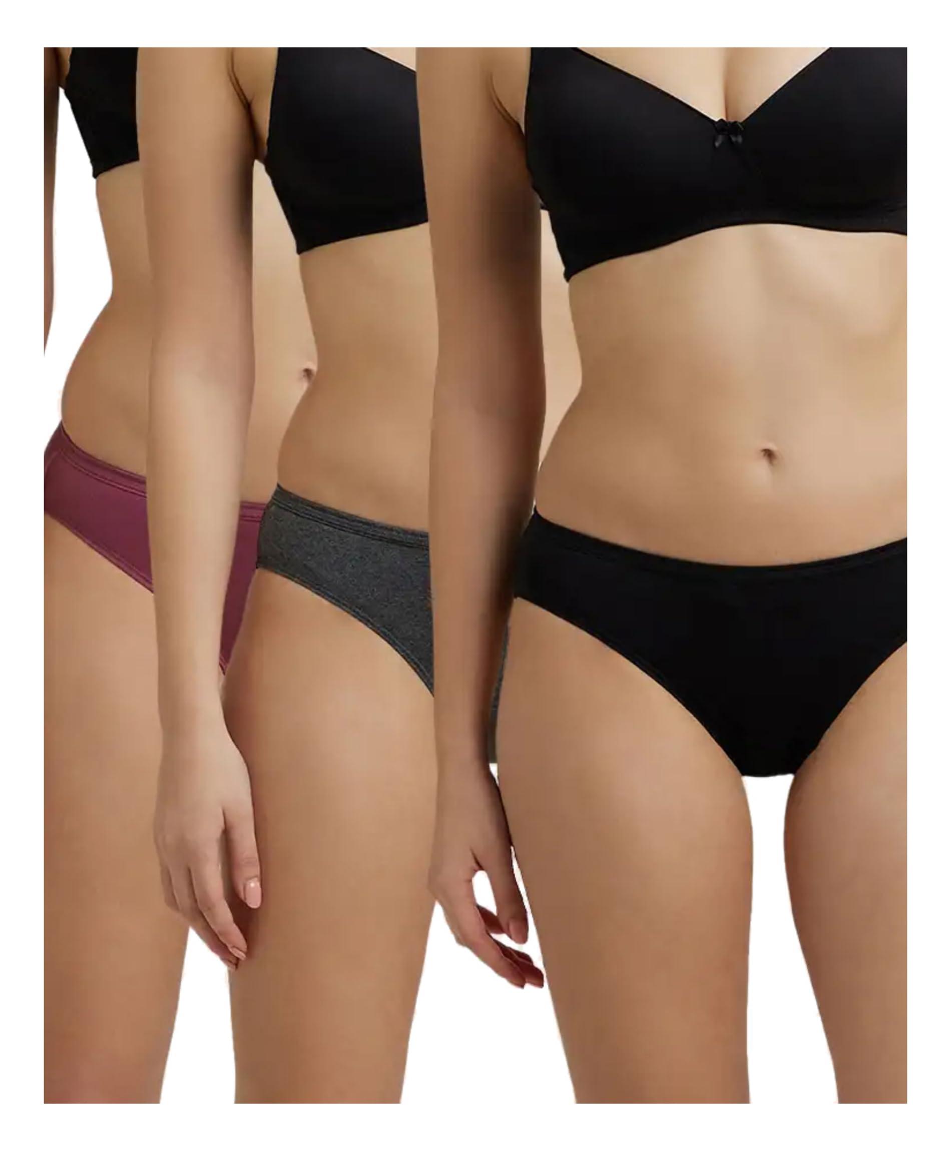 Jockey Women's Cotton Bikini (Pack of 3) (Colors/Prints May Vary) 1410_Dark Assorted_XXL