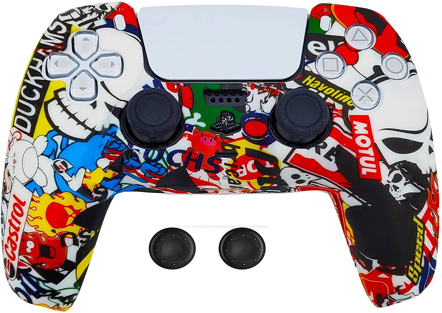 New World PS5 Controller Silicone Cover Case PS5 Controller Skin Anti Slip Protective Case Sleeve for Sony Playstation 5 DualSense Controller With Thumbgrips free - Special design