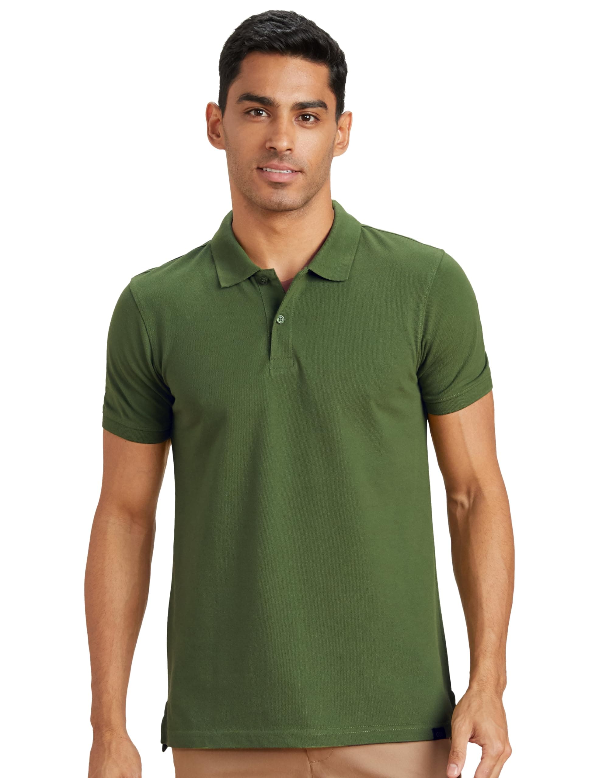 Amazon Brand - Symbol Men's Solid Regular fit Polo (SYPLPC-01-B_Forest Green_XXL)