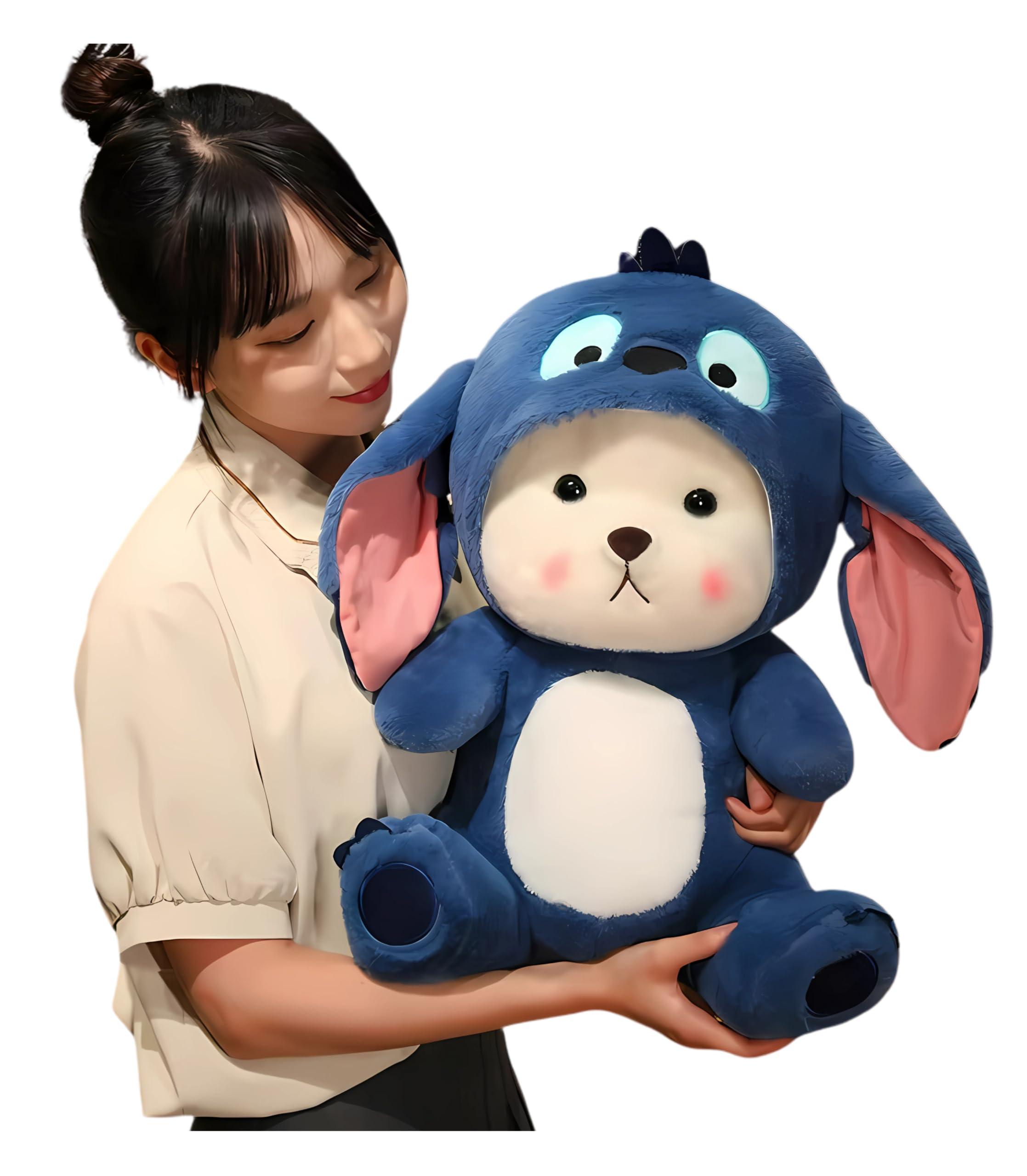 Storescent Stuffed Blue Dragon Hooded Teddy Bear (50cm) | Soft Plush Toy for Kids, Cute Dragon-Themed Cuddly Bear, for Children Ultra-Soft Huggable Cuddle Buddy