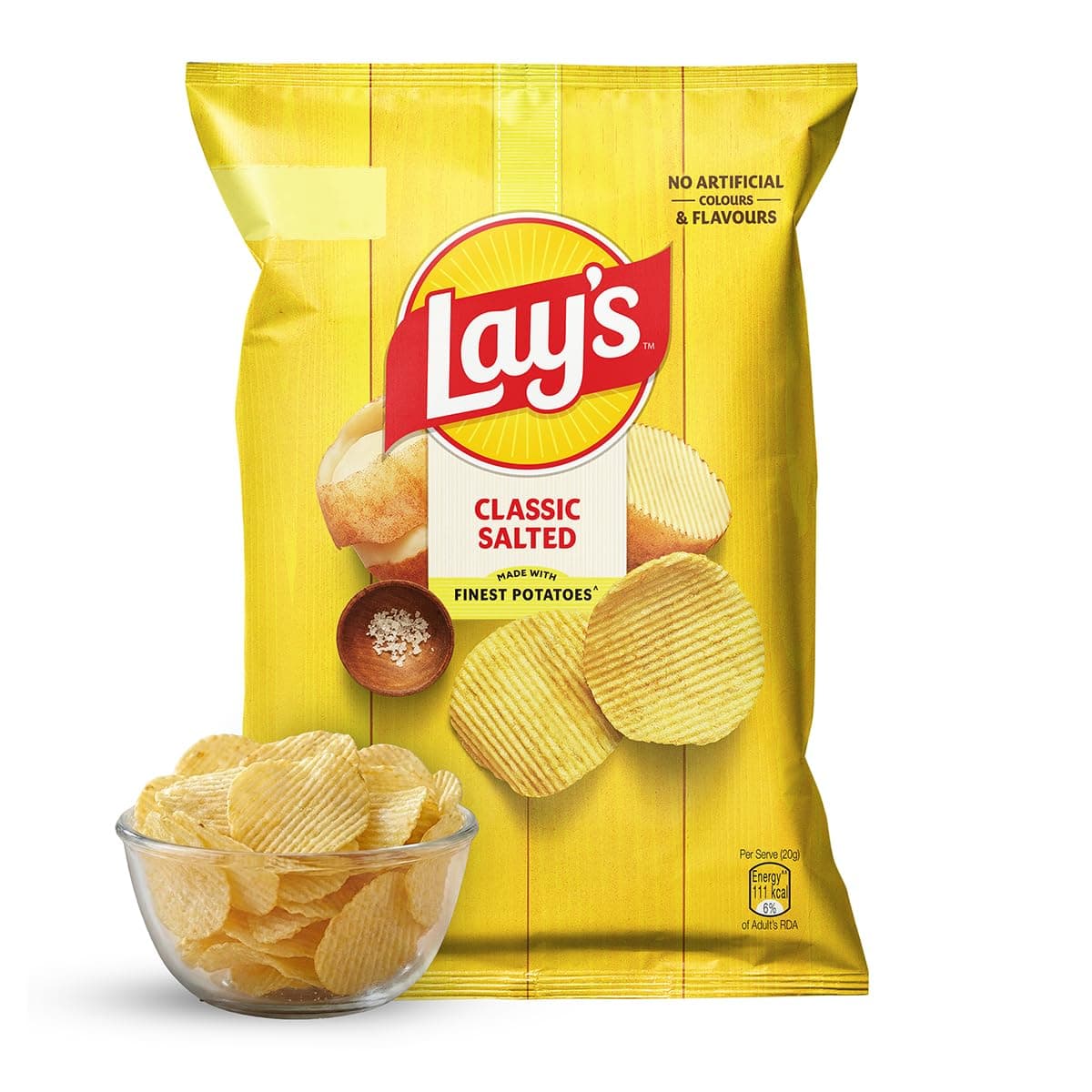 Lays Potato Chips - Classic Salted, 80gm/82gm (Weight May Vary)
