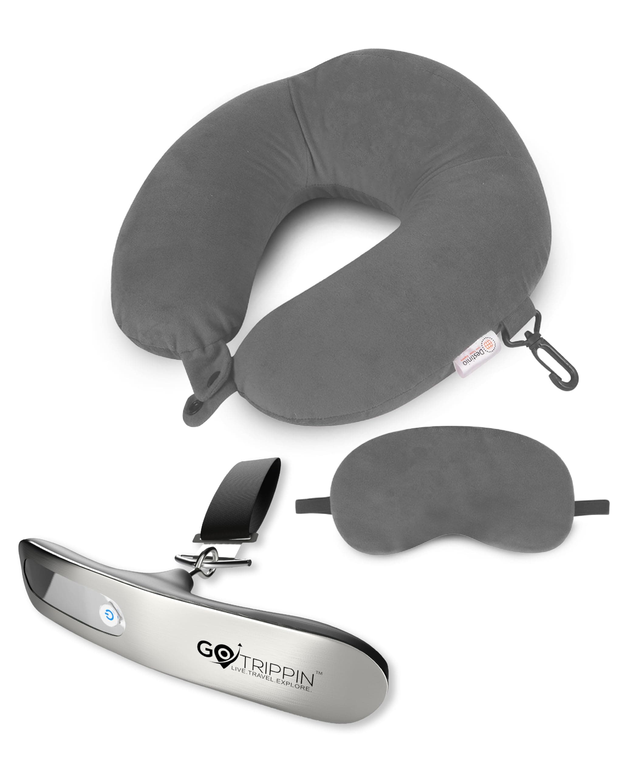 GoTrippin by Destinio Travel Luggage Scale + Neck Pillow Combo Pack