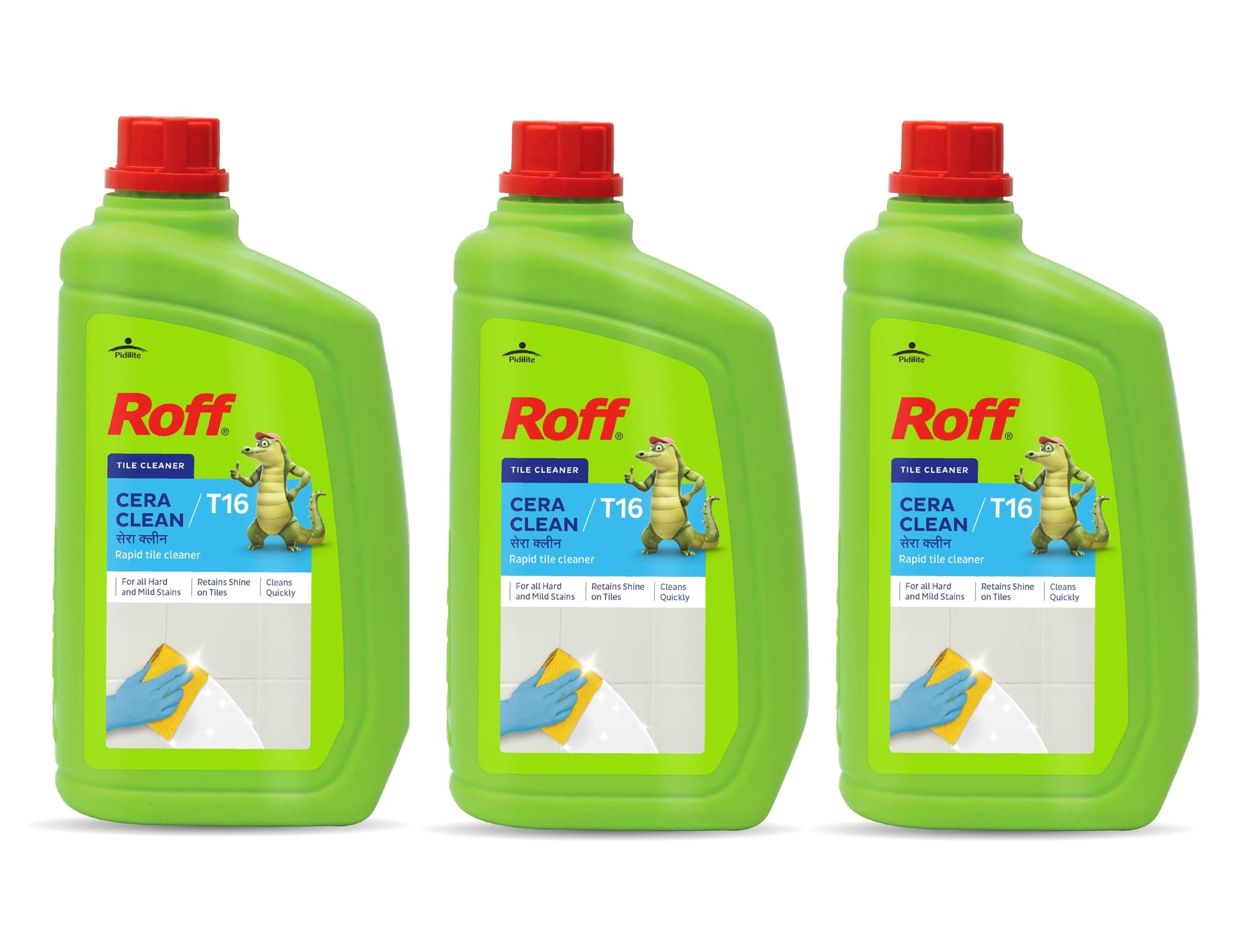 Roff Cera Clean All Purpose Tile, Floor & Wall Cleaner 1 Liter Pack of 3, Advance, Bedroom & Bathroom Floors, Removes Grease, Dirt & Tough Stains