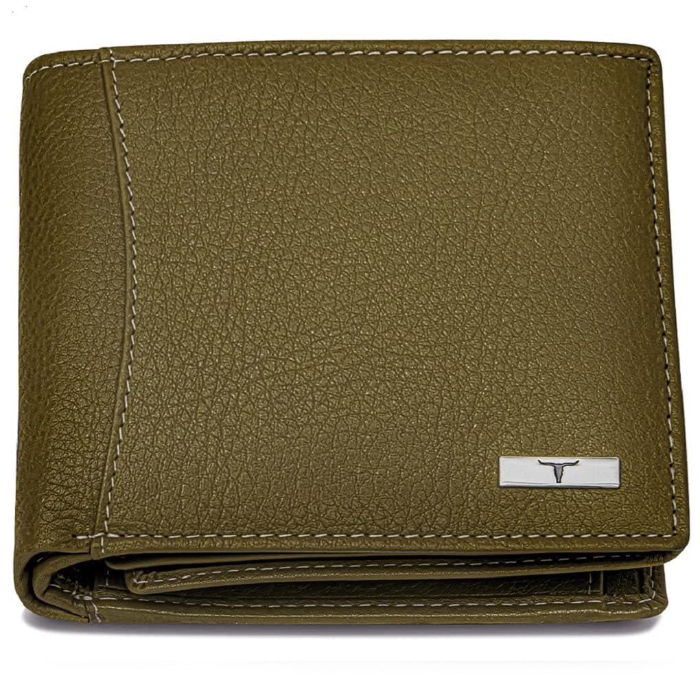 URBAN FOREST Oliver Olive Green Leather Wallet for Men