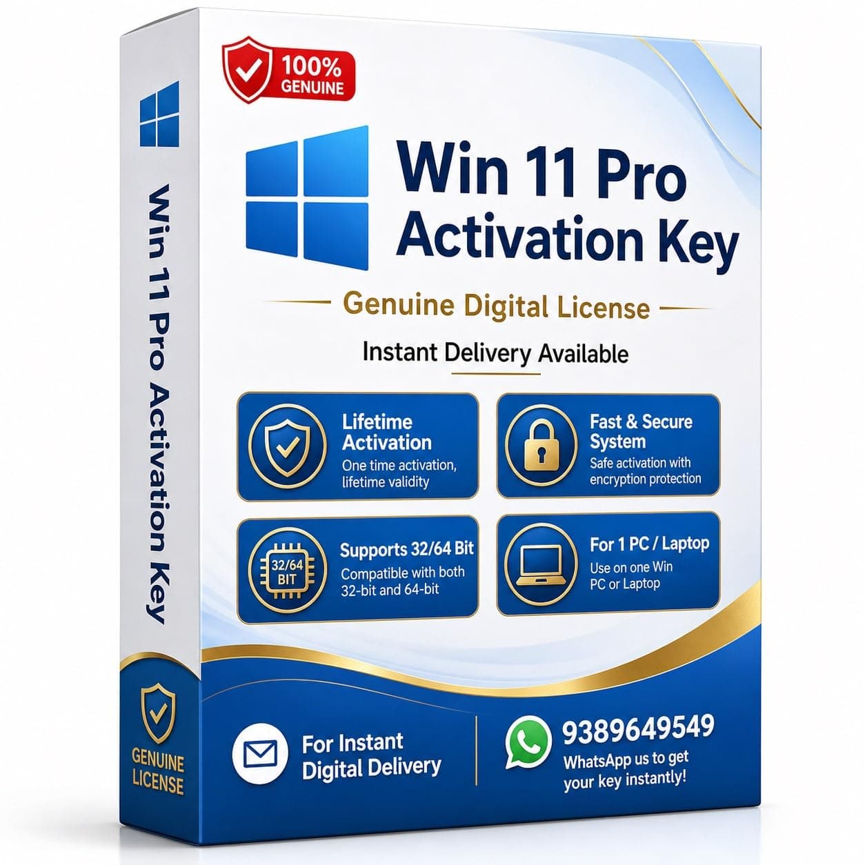 Win 11 Pro Product Key | Lifetime Activation | Instant Email Delivery | Digital License Code | Easy Setup | Works on All PCs | Secure Activation | 32/64 Bit Compatible | Full Version Unlock