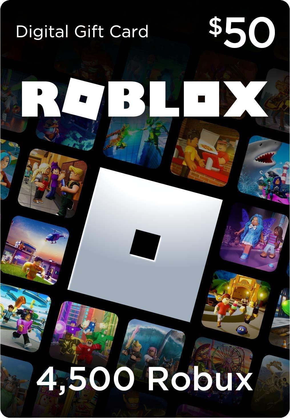 Roblox Gift Card Code - $50 Roblox Credit / 4500 Robux [Online Game Code]
