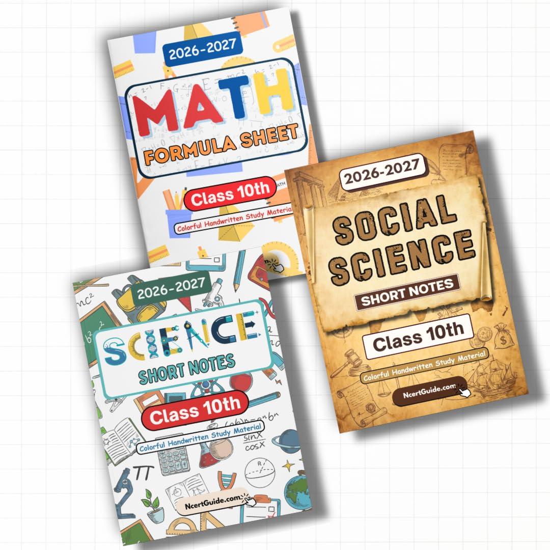 Class 10 Maths + Science + SST Combo 2026–27 | Handwritten Colorful Short Notes & Formula Book | CBSE NCERT Quick Revision Guide for Board Exams