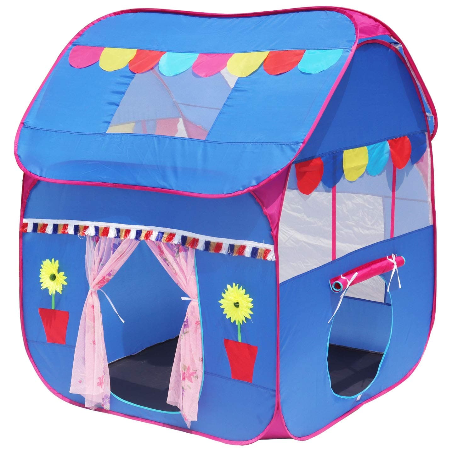 Homecute Foldable Pop Up Hut Type Kids Toys Jumbo Size Play Tent House for Boys and Girls. (Big Size Blue)