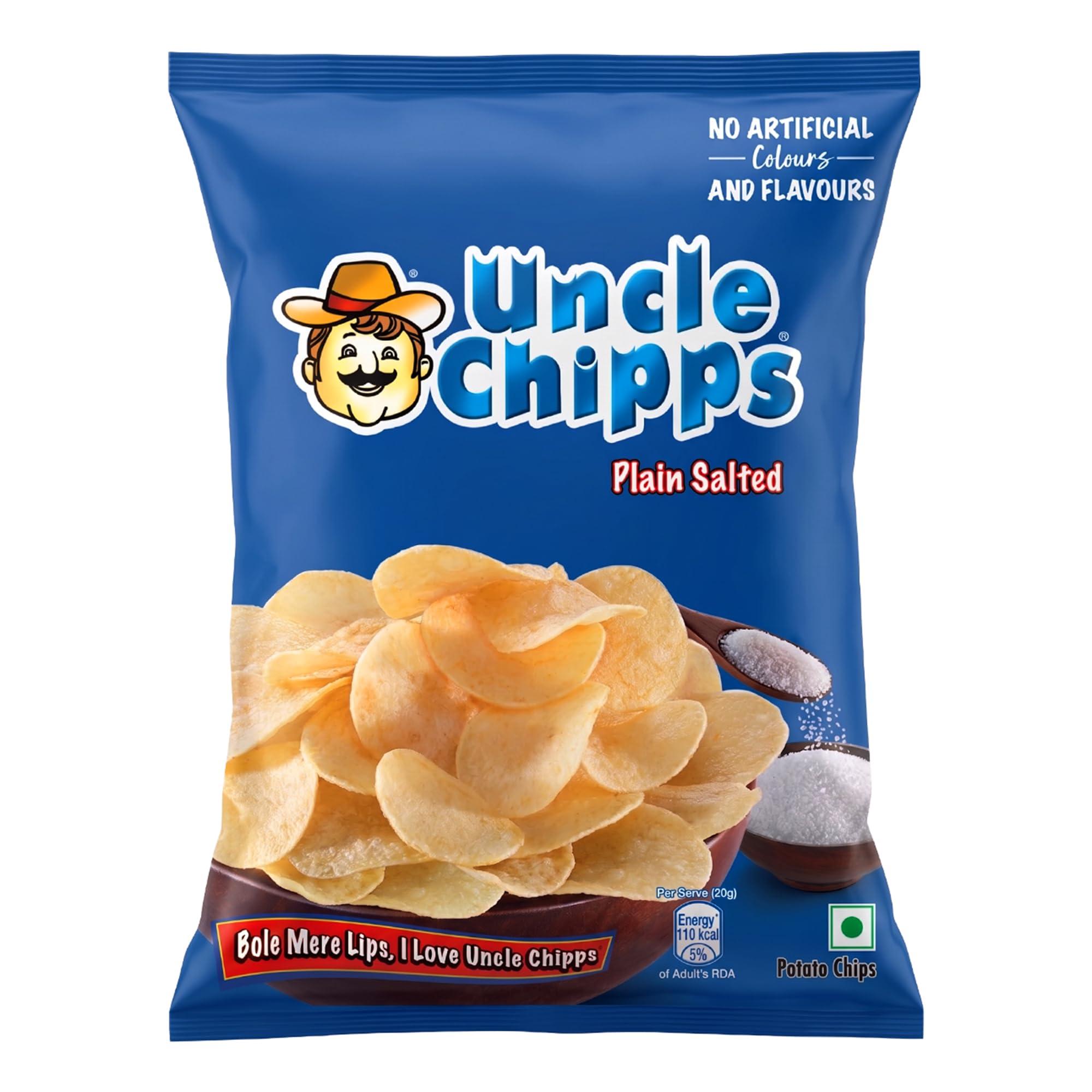 Uncle Chips Plain Salted 80 gm Pouch