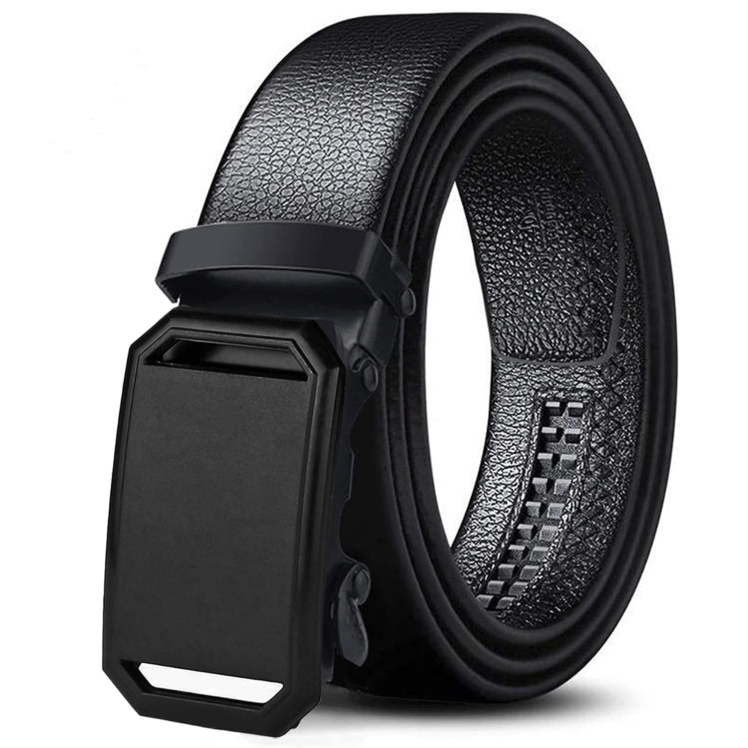ZORO Men's Vegan Leather Belt for Men, Formal/Casual,Autolock,Black | Fit on up to 38 Inches Waist size (BLACK E02, Free Size)