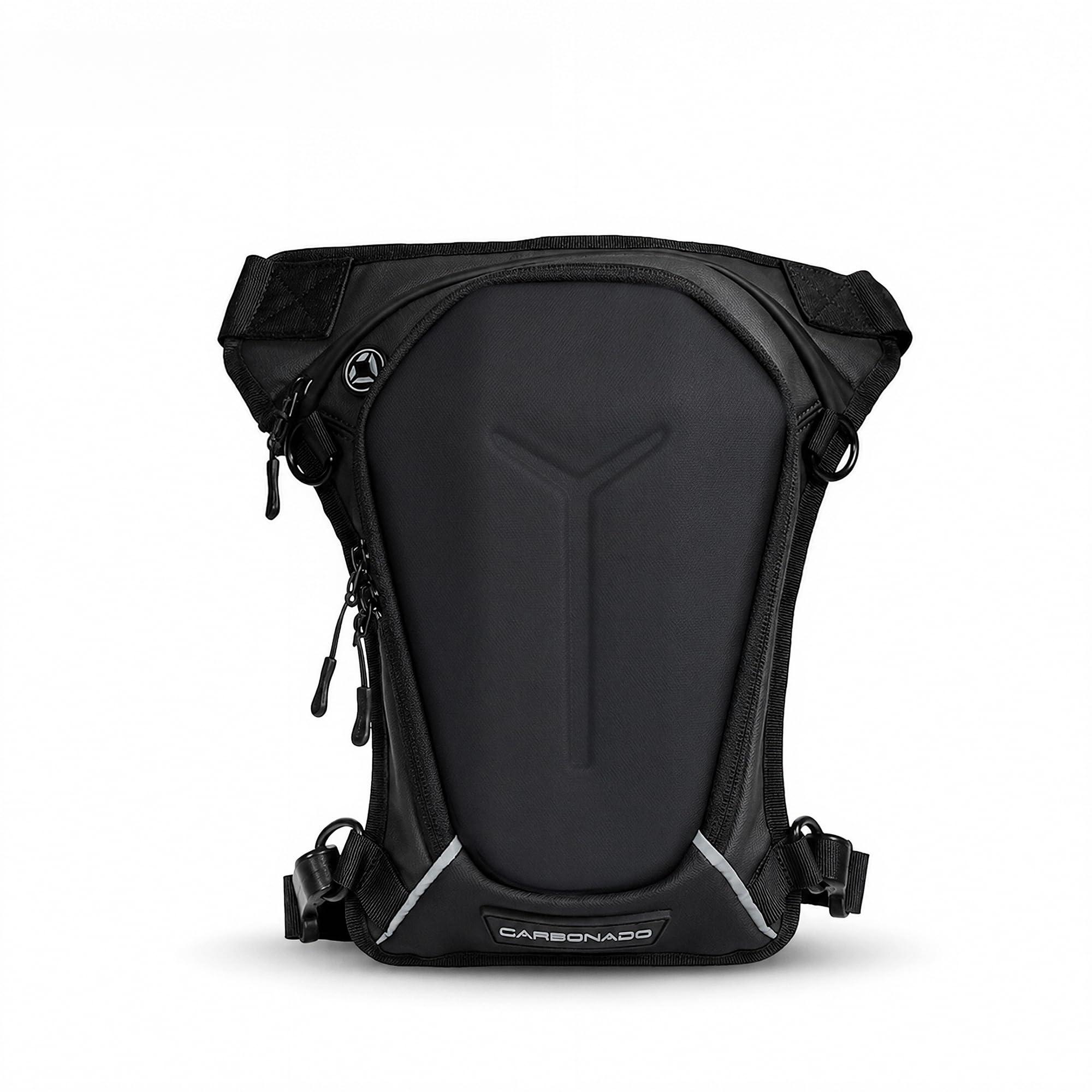 Carbonado Turtle Bags, Thigh Bag for Bikers, Fanny & Waist Bag for Man Woman; Multipurpose Water Repellent Utility Pouch, Cross Body, Strap to Leg & Hip for Motorcycling, Outdoor & Hiking