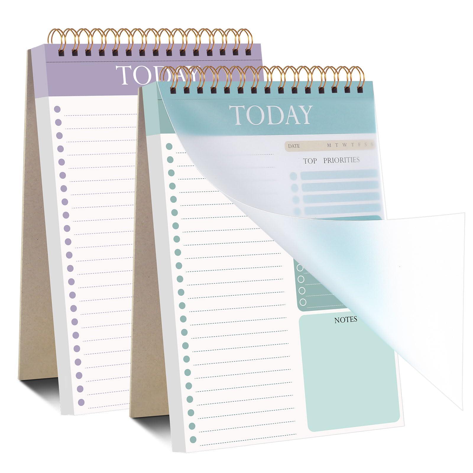 Thboxes 2 Pack A5 To Do List Notepad, Undated Daily Planner, 104 Pages