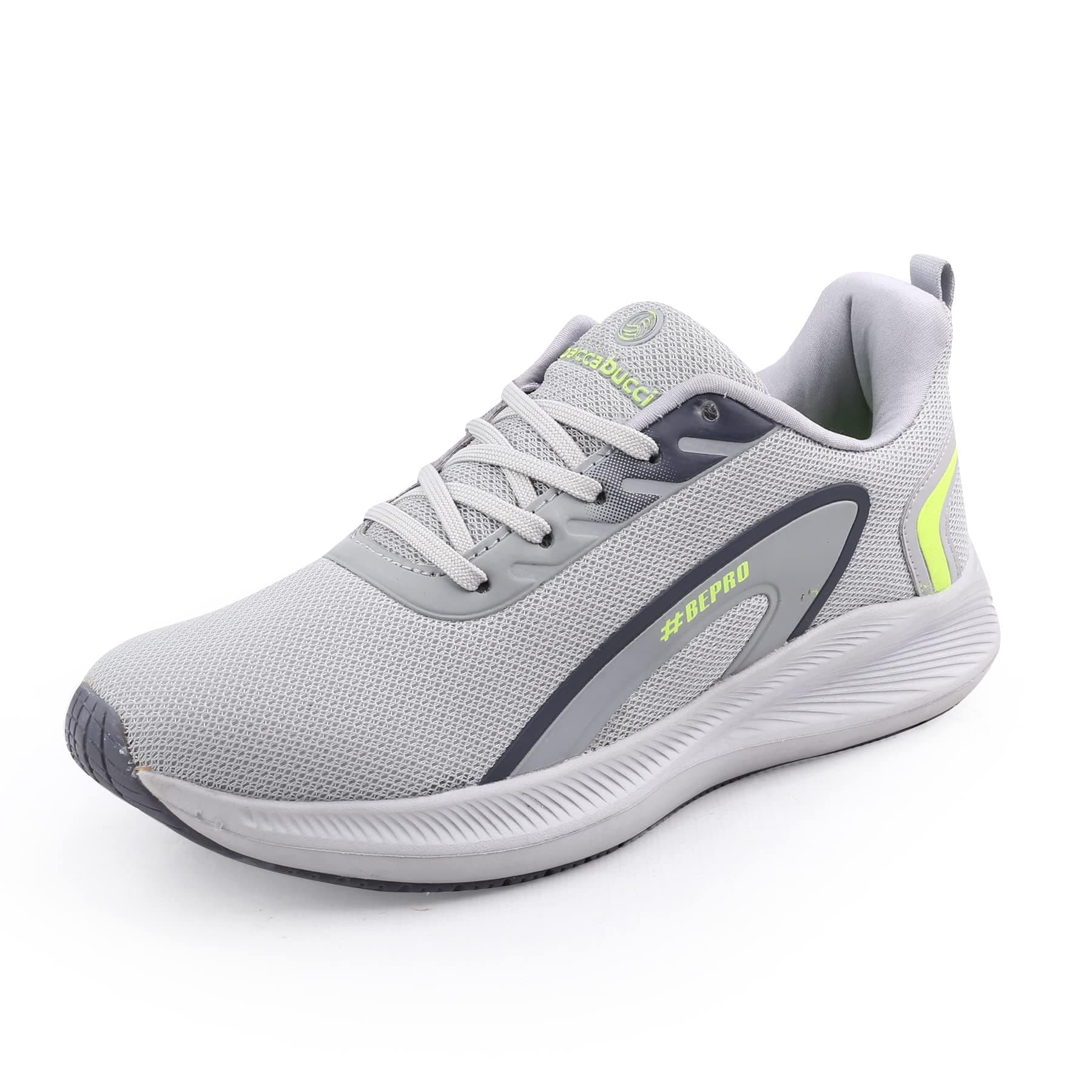 Bacca Bucci® Men's Essential Your Everyday All Purpose Walking Running Casual Shoes- Grey, Size UK10