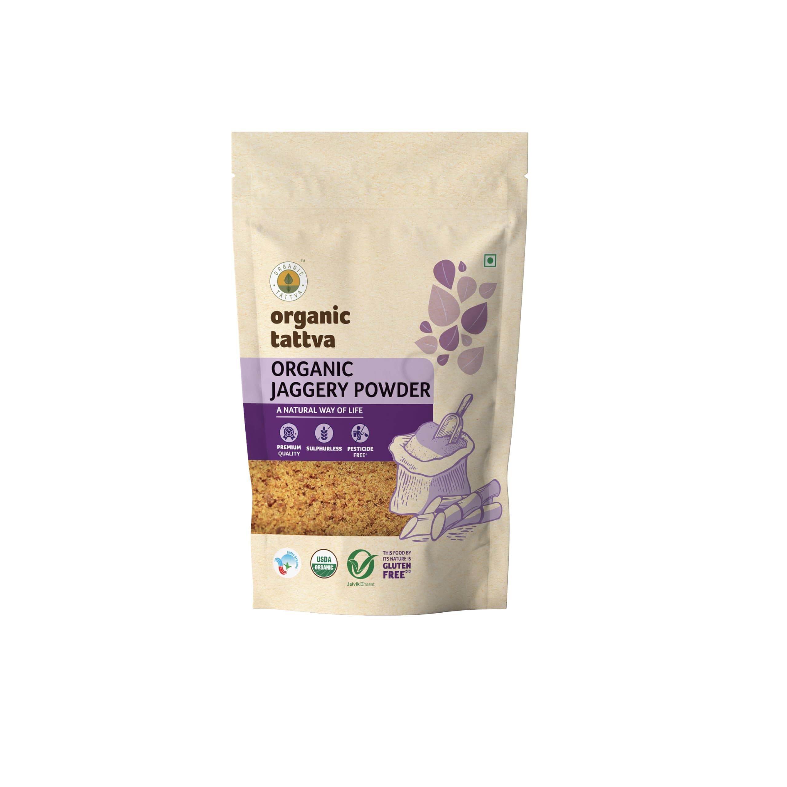 Organic Tattva Jaggery Powder 500gm | 100% Natural, Unrefined & Chemical-Free Sweetener | Healthy, Sugar Alternative Jaggery Powder Organic for Cooking, Baking, Tea, Desserts & Indian Sweets