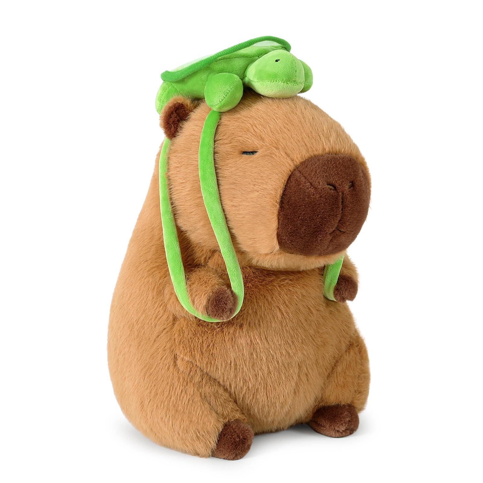 Storescent Cute Capybara Plush with Turtle Backpack Soft Capibara Stuffed Animals Plushies Toys Hugging Gifts for Kids -40cm