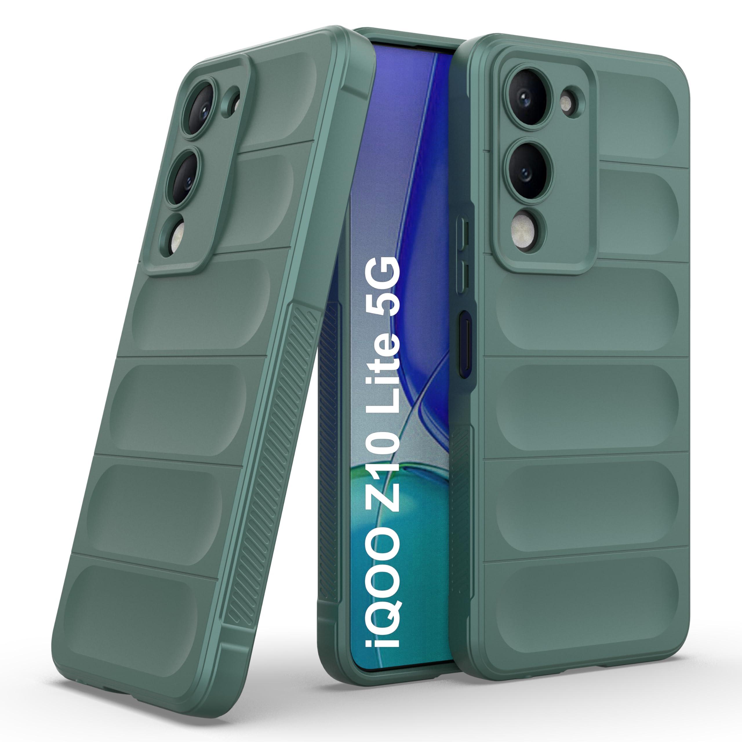 Zapcase Back Case Cover for iQOO Z10 Lite 5G | Compatible for iQOO Z10 Lite 5G Back Cover | Liquid Silicon Magic Case with Camera Protection | Dark Green