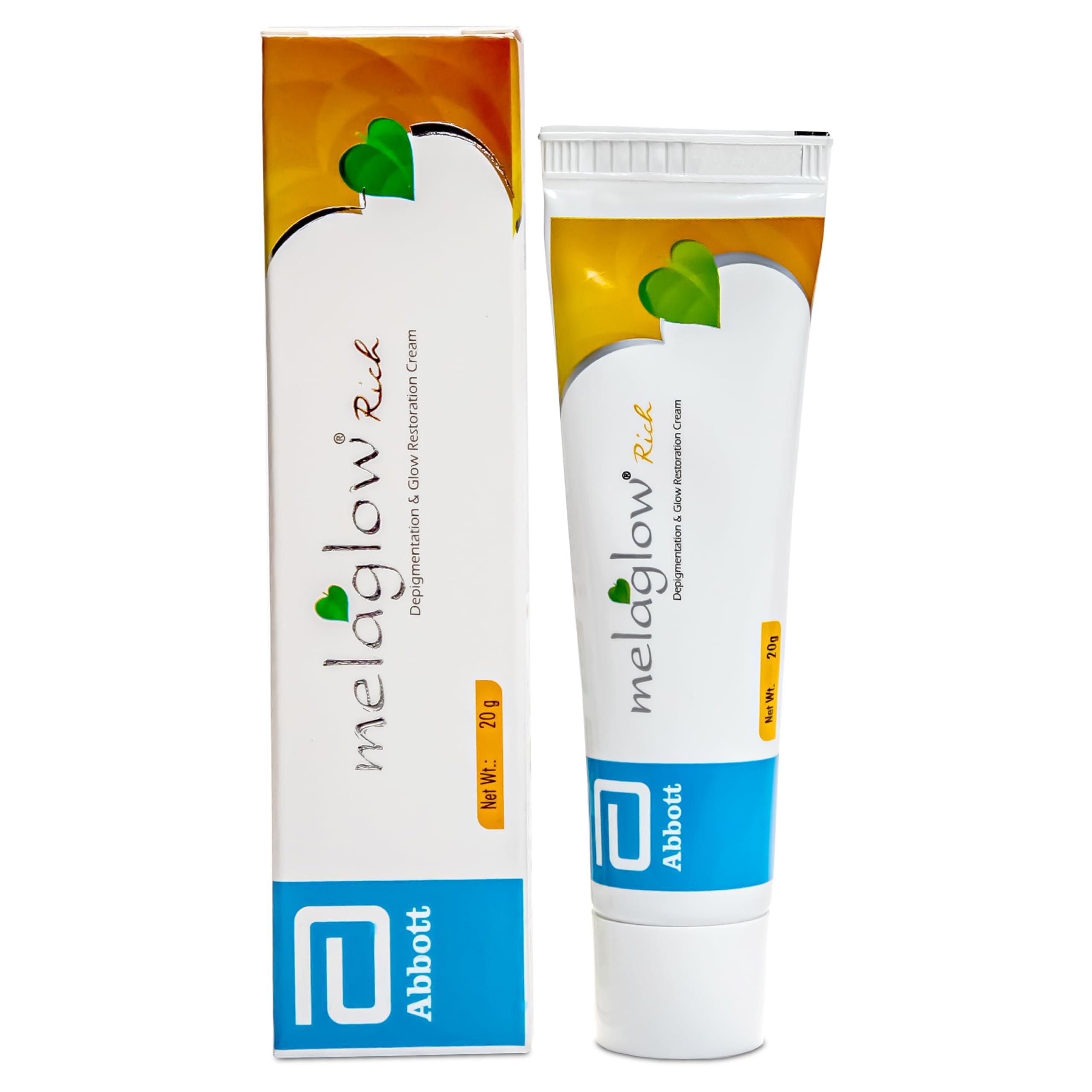 MELAGLOW Rich Depigmentation and Glow Restoration, skin brightening and Lightning Cream 20Gm, (Pack of 2)