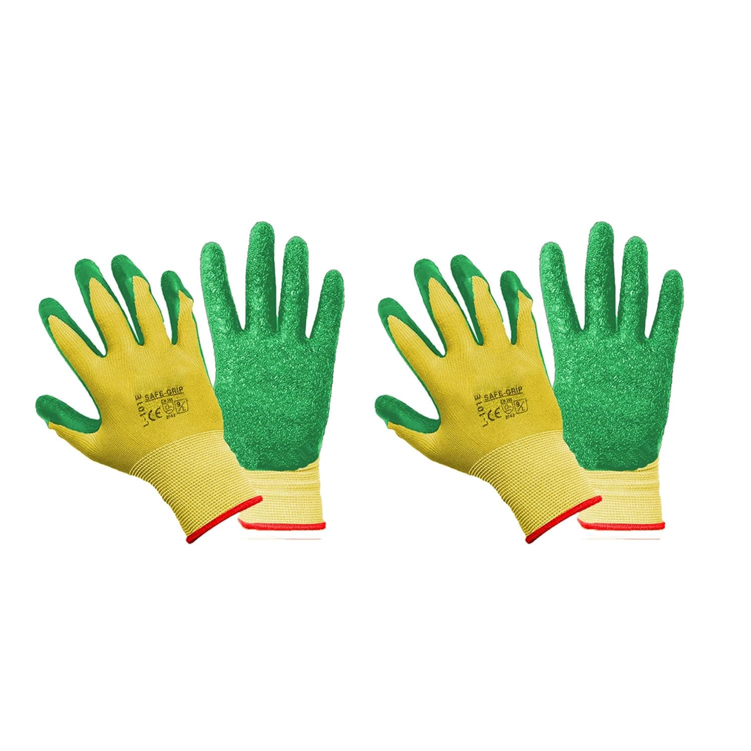 TrustBasket Gardening Gloves - Ergonomically Designed, Breathable Material, Crinkle Finish for Superior Grip, Polyester Cotton Seamless Liner, Heavy Duty Hand Gloves Farming & Agriculture (Set of 2)
