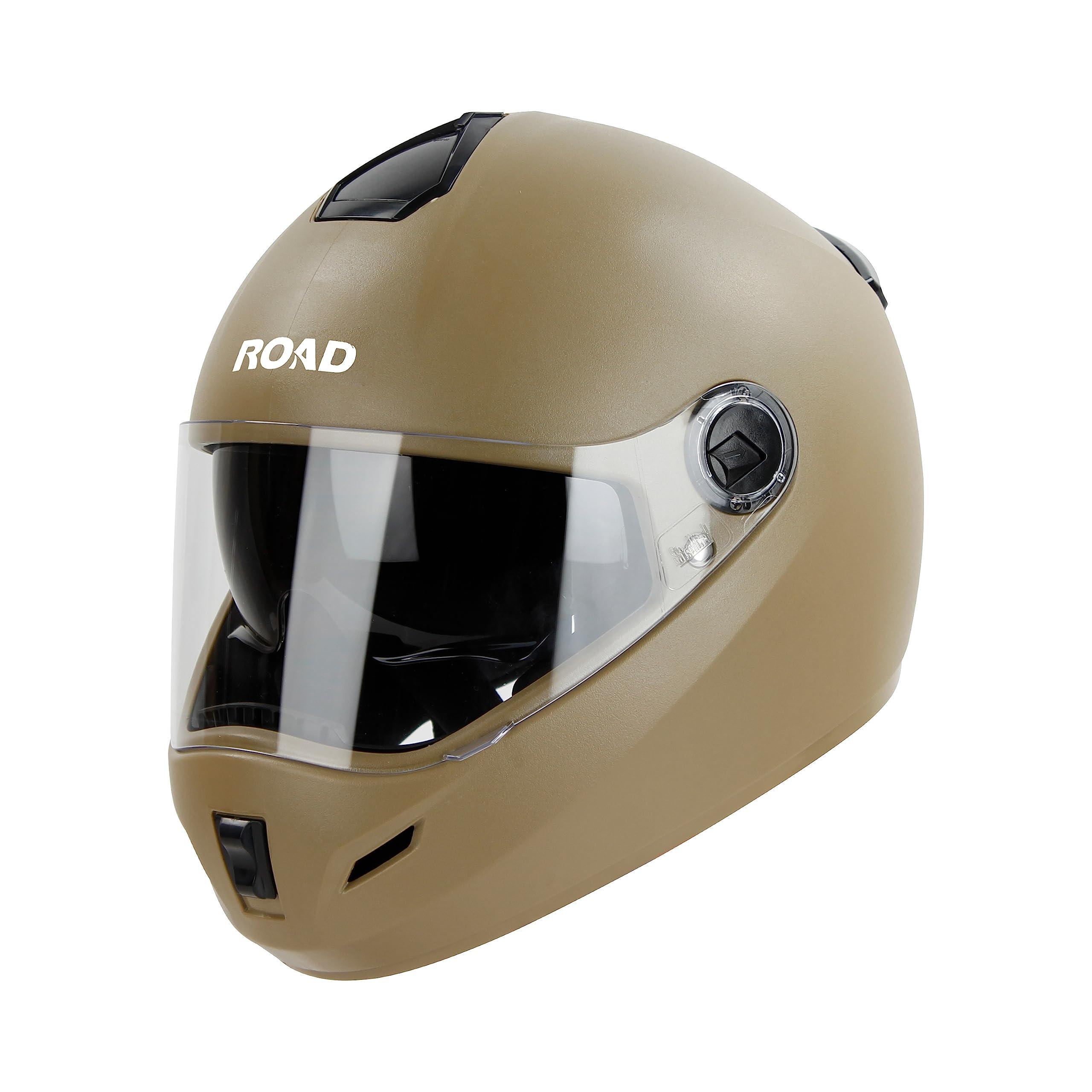 Steelbird SBH-34 Rox Road ISI Certified Full Face Helmet with Inner Smoke Sun Shield and Outer Clear Visor with Skull Cap