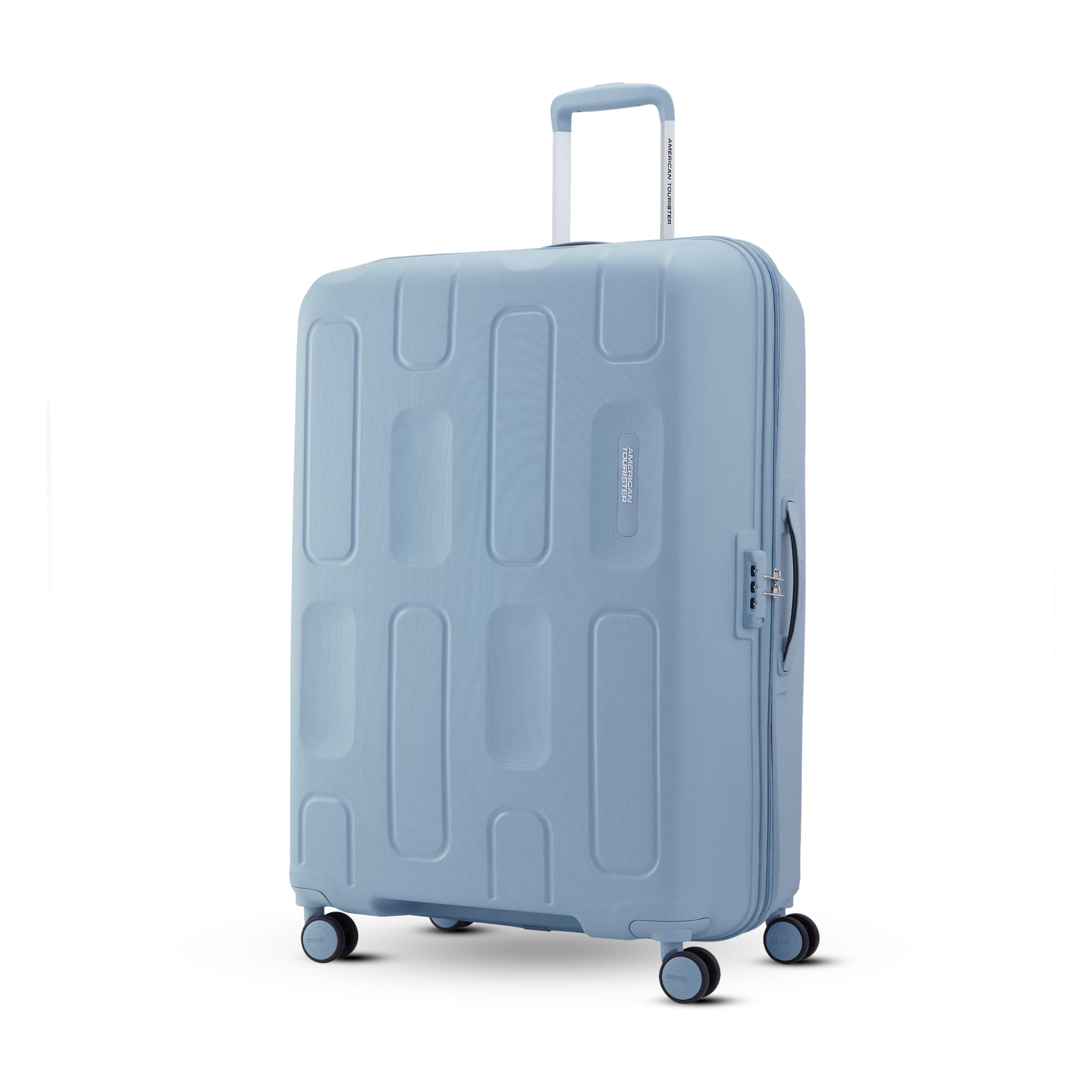 American Tourister Ivy 2.0|Large Size Check-in Spinner Trolley Bag (79 cm)|360° 8 Wheel Travel Luggage|Hard Case Polypropylene (PP) Suitcase|Combination Lock|Blue Frog