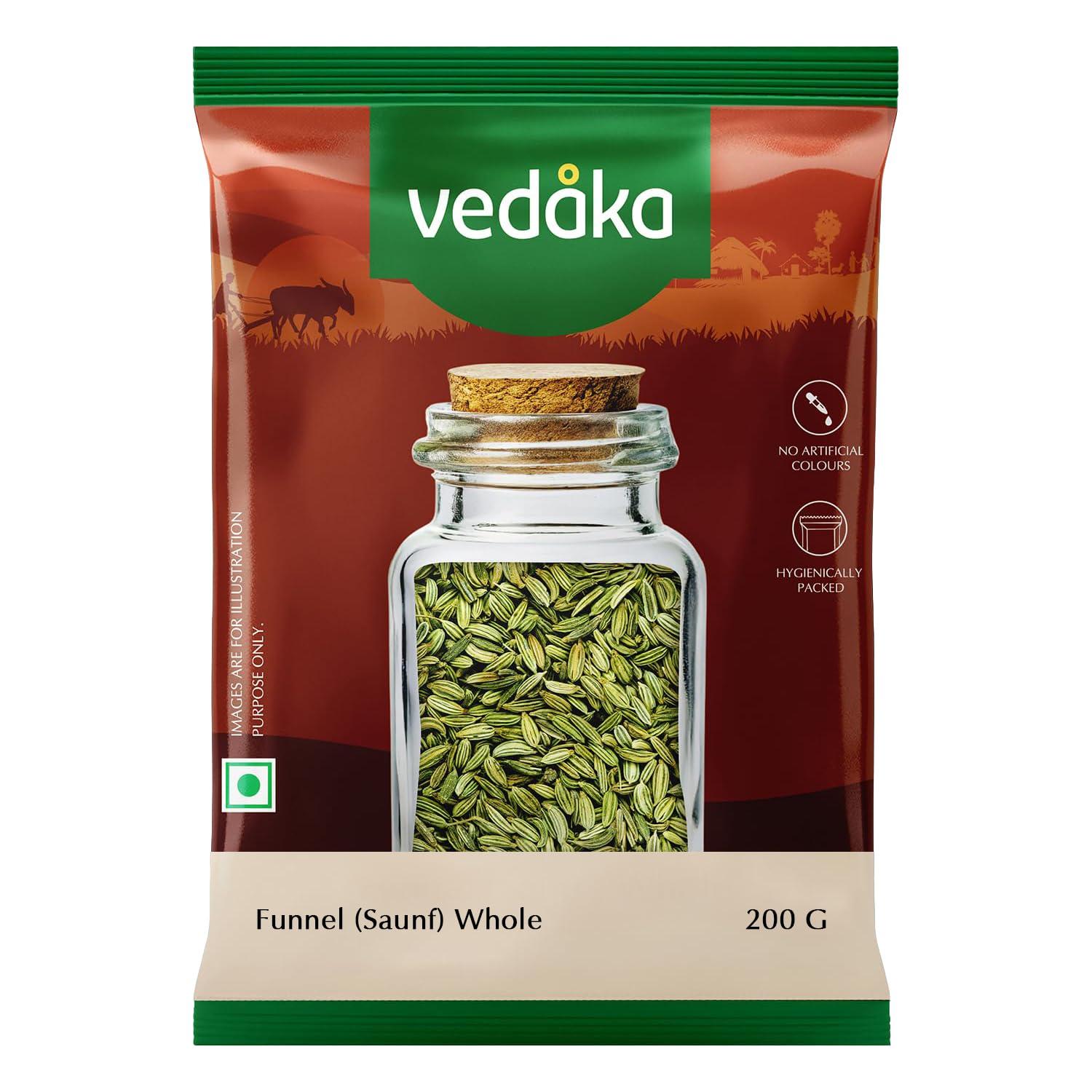 Amazon Brand - Vedaka Fennel Whole Big (Saunf) | 200 g | No Artificial Colours & Preservatives