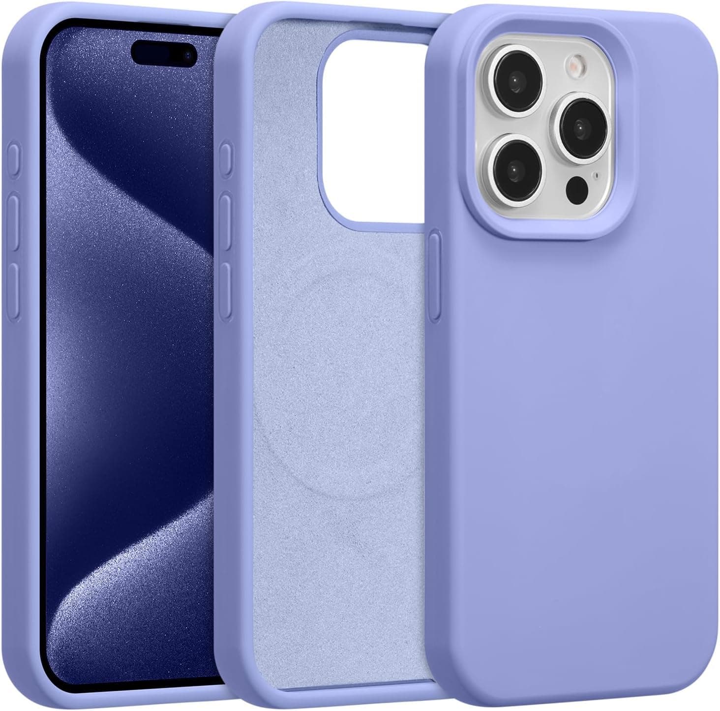 DIZORO® Silicone Back Case for iPhone 14 Pro, Soft-Touch Phone Microfiber Silicone Back Cover for iPhone 14 Pro - Purple