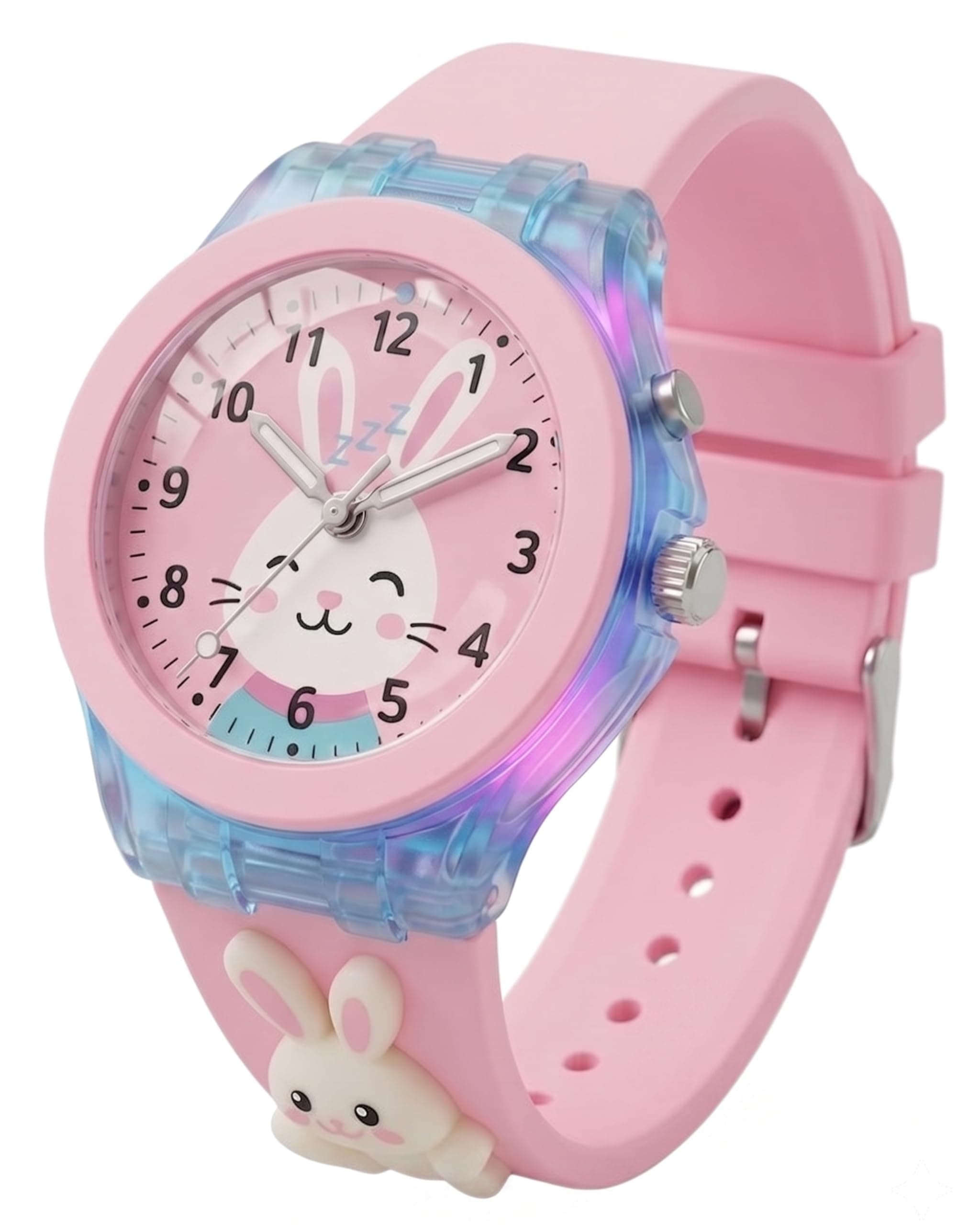 Lionmati Rabbit Analogue Watch for Kids Girls | Light Watch for Girls | Cute Bunny Design | Soft Silicone Strap | Age 3–12 Years | Birthday Gift for Girls