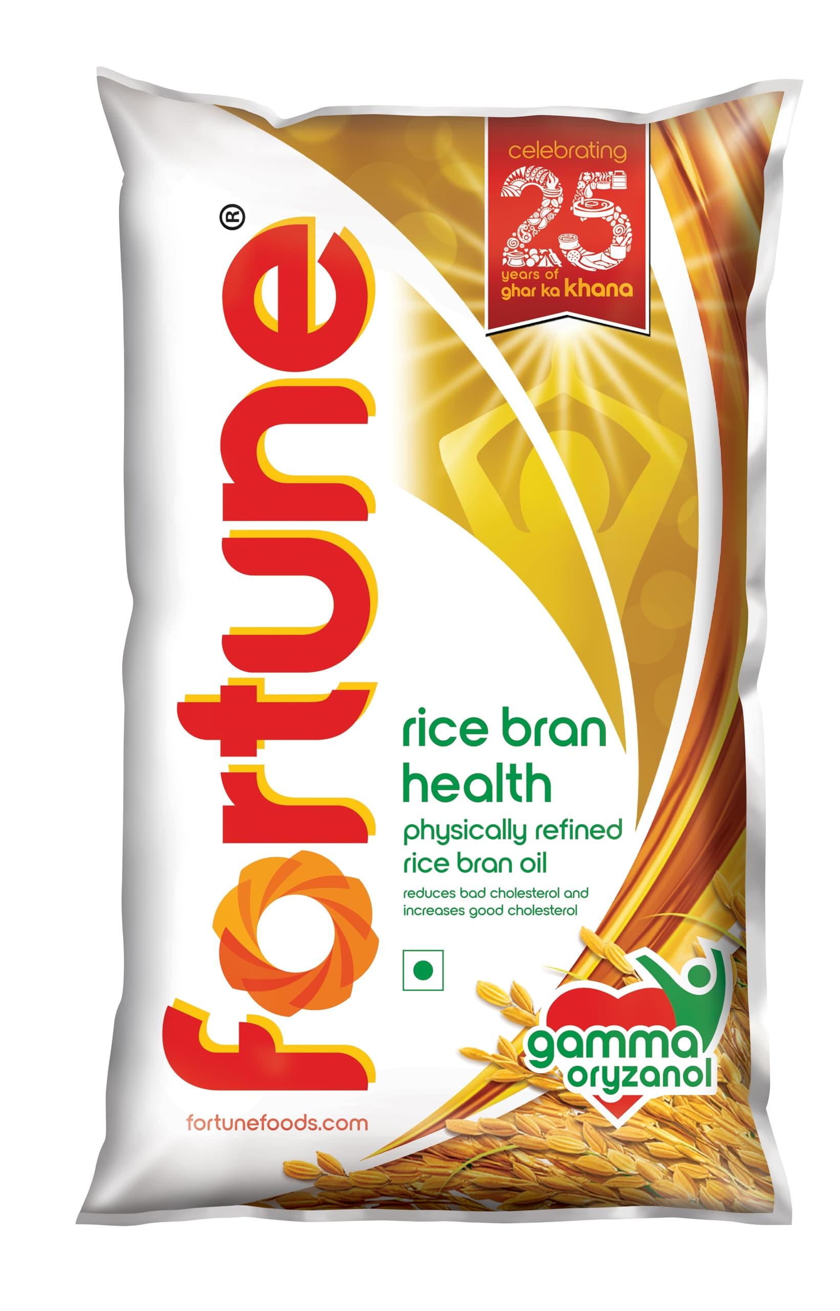 Fortune Rice Bran Health Oil | Reduces Bad Cholesterol | Rich in Gamma Oryzanol | 1L/870g pouch[weight may vary]