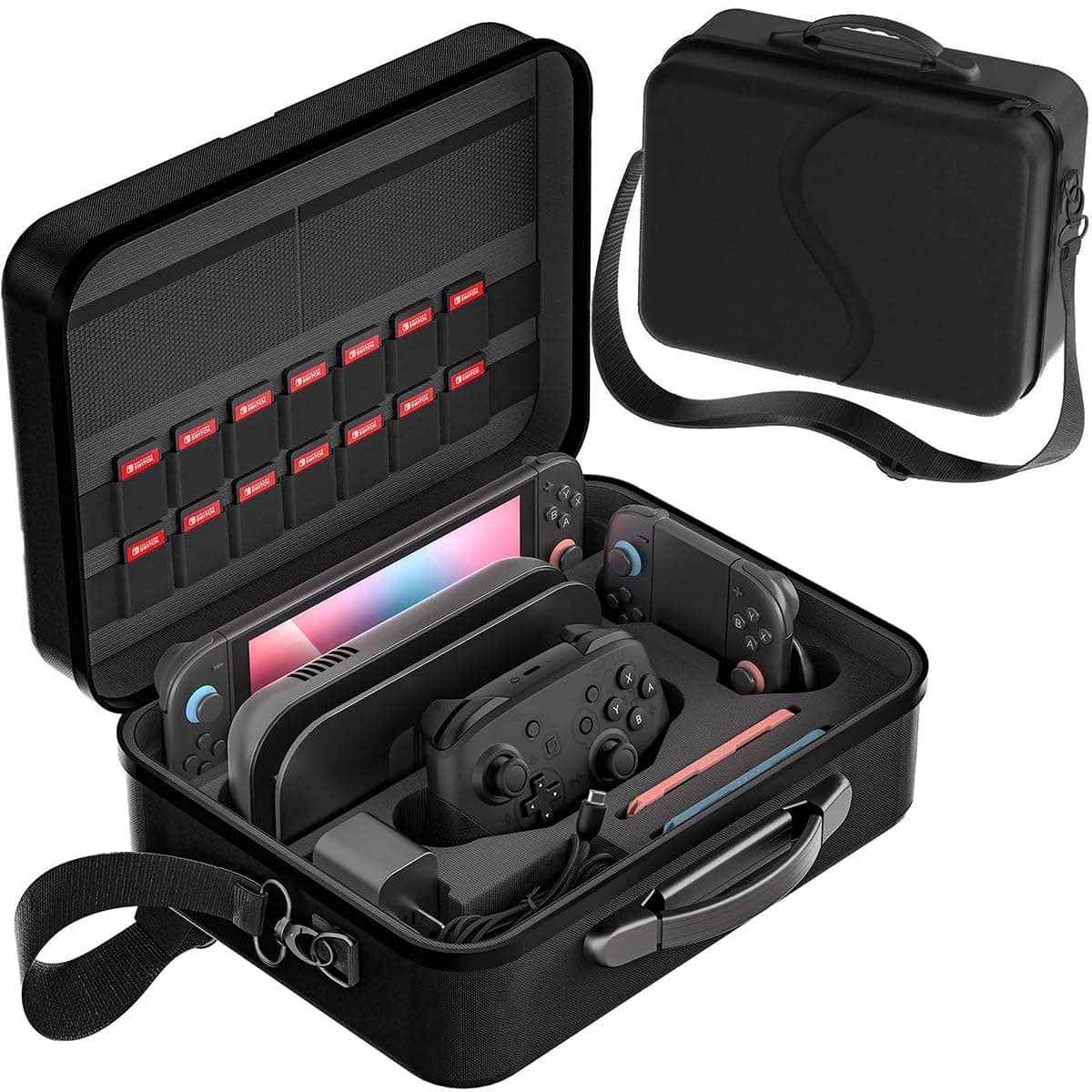 ZORBES® Carrying Case for Switch 2 2025, Hard Shell, 14 Game Card Slots