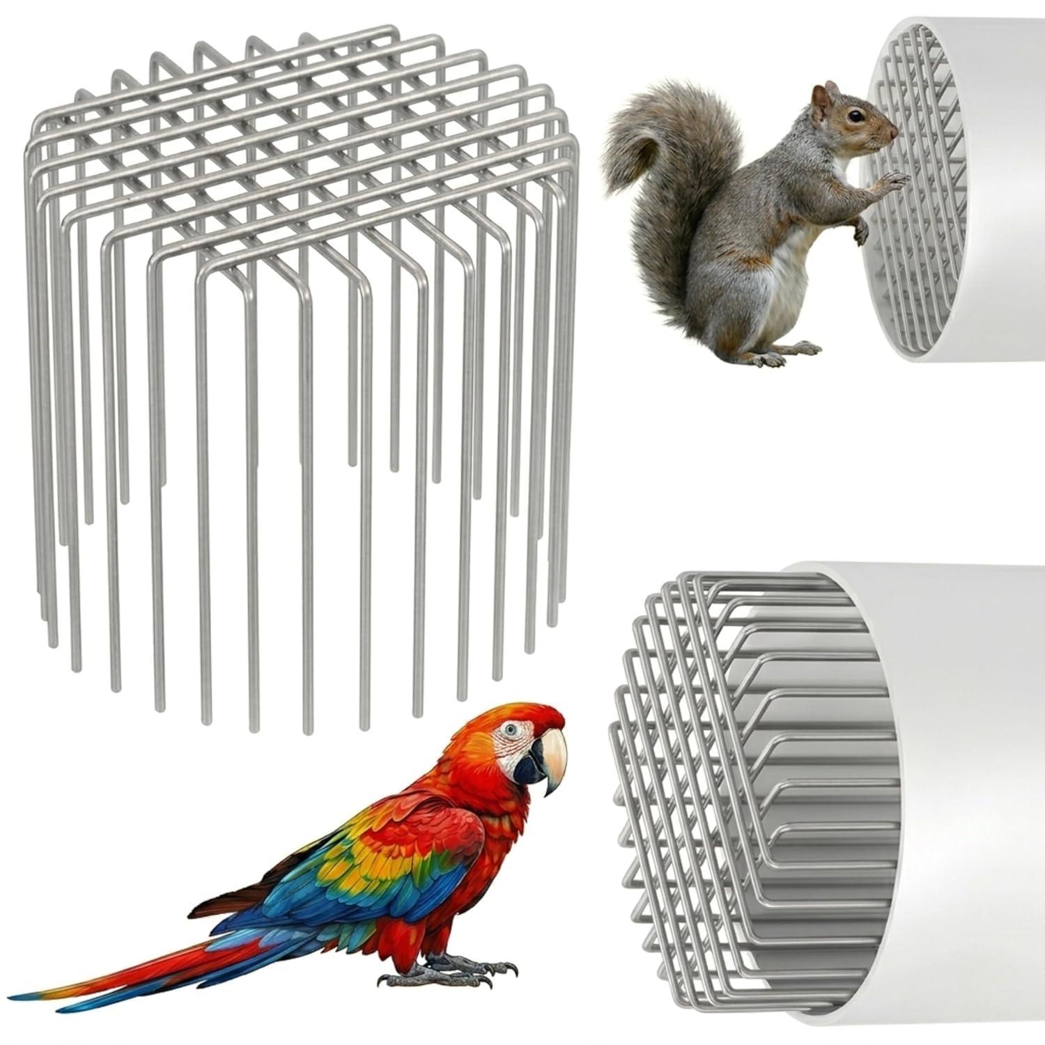AADIVY Pack of 1 Stainless Steel Drain Pipe Guard for 4 Inch Pipes, Adjustable Anti Rat Bird & Snake Drain Cover, Heavy Duty 304 Steel Mesh Vent Protector, Rustproof Gutter Drain Guard