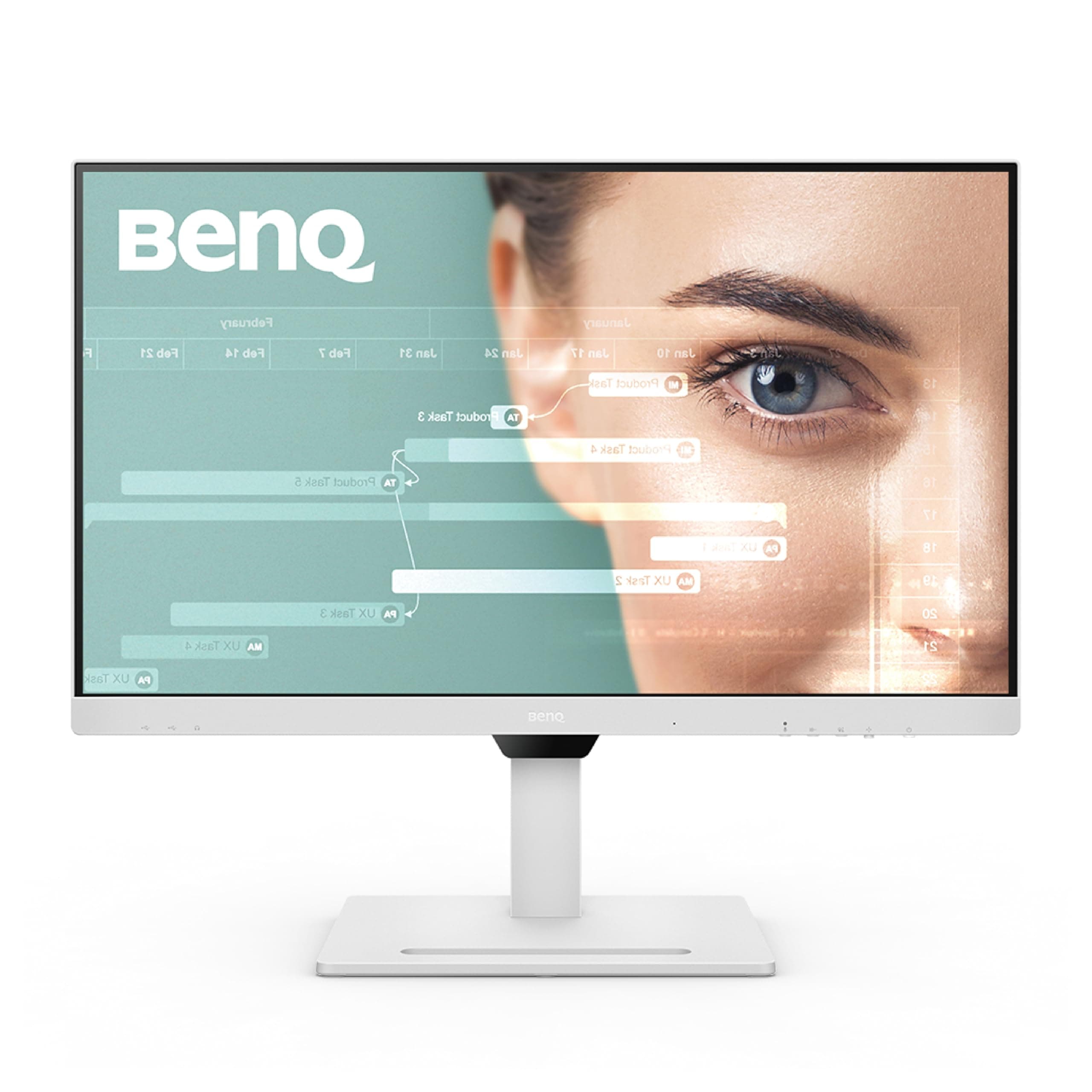 BenQ GW2790QT Coding Monitor, 27 Inch (68.58 cm), IPS, 2K QHD 2560x1440, 75Hz, White, USB-C 65W PD, Coding Mode, 99% sRGB, Daisy Chain, Height Adjust, Noise Filter Speakers, HDMI, DP, USB Hub Monitor