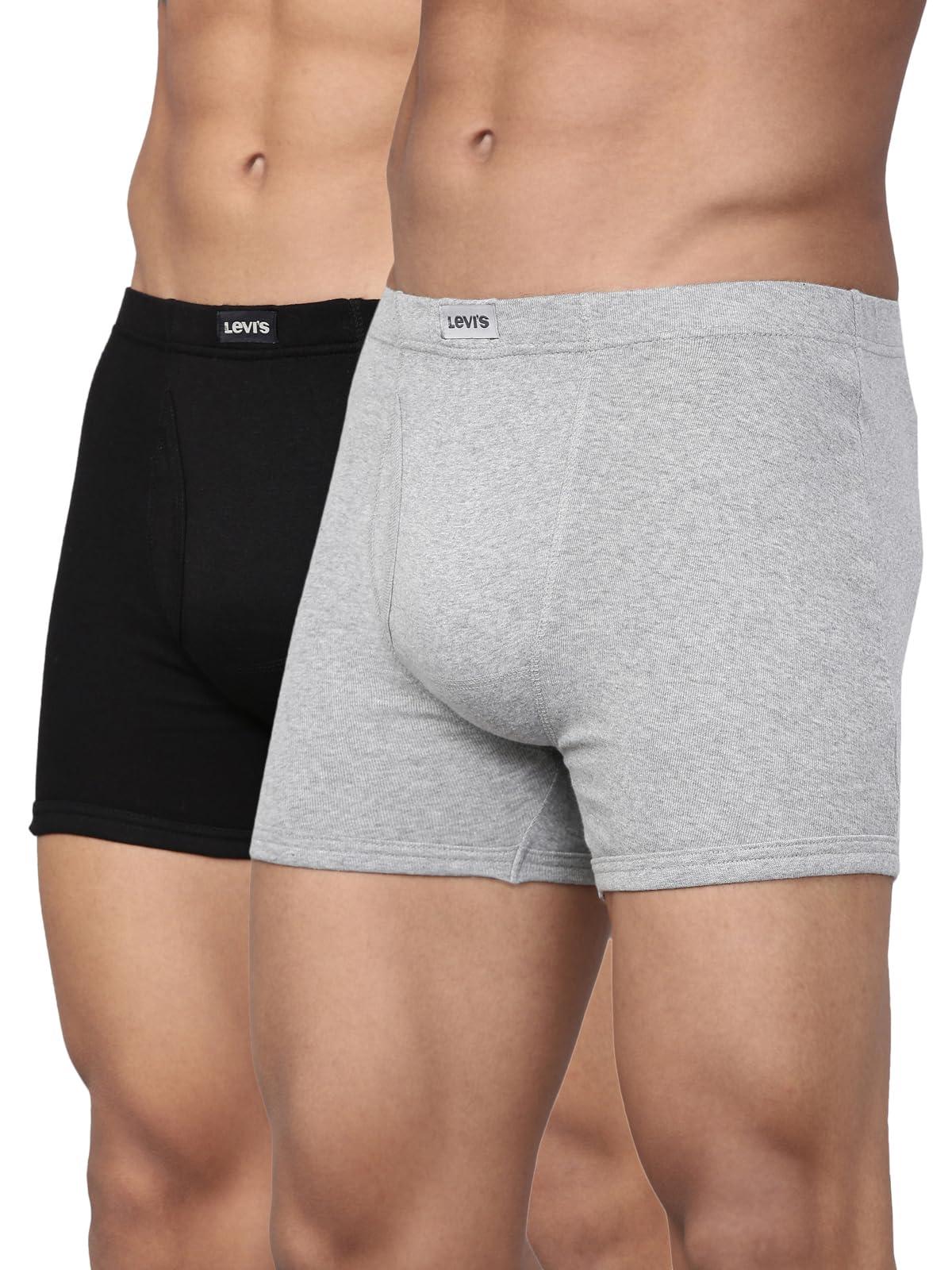Levi's Men 100 CA STYLE 10 COMFORT BOXER BRIEF LT. GREY MELANGE,BLACK P2 Size- XL