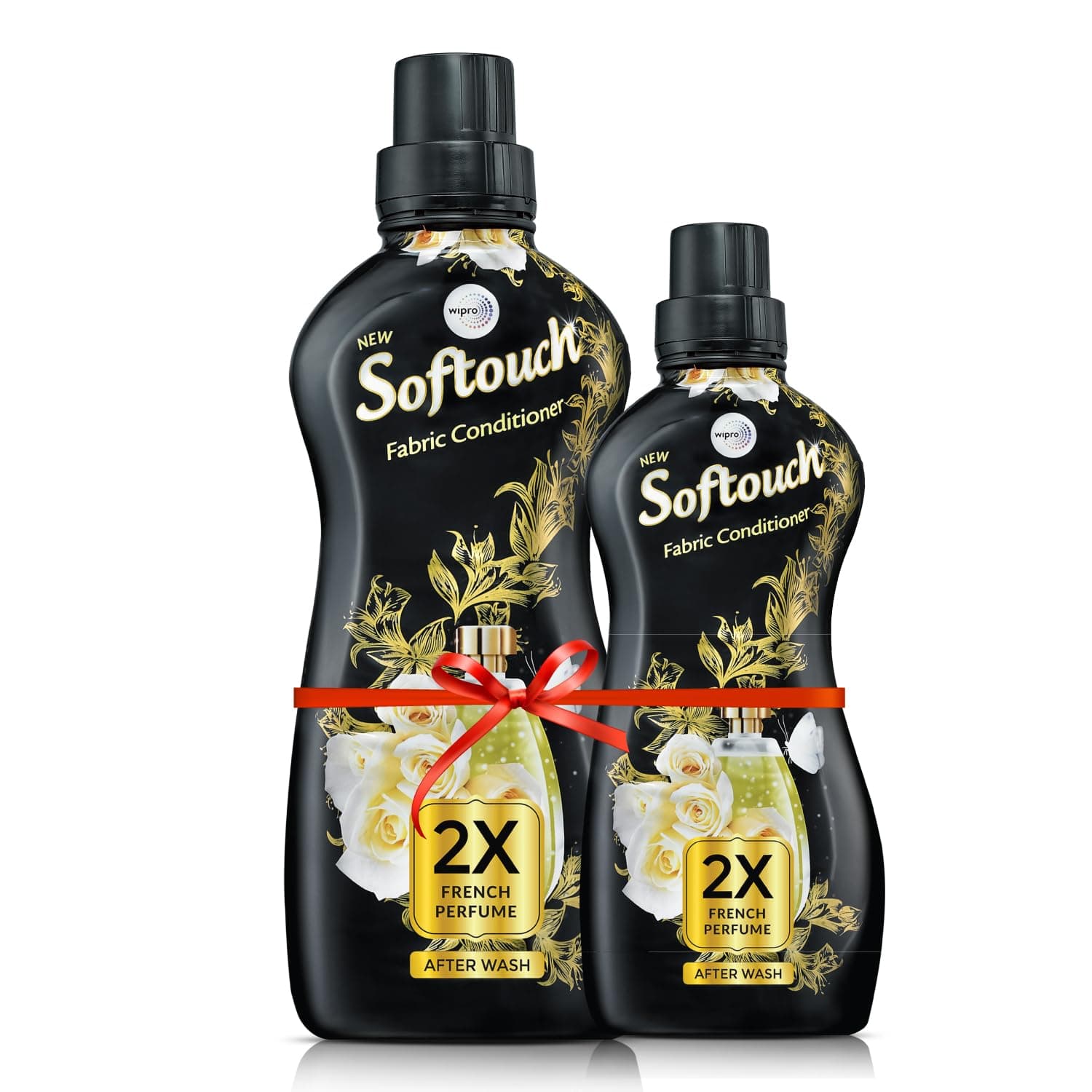 Softouch 2X French Perfume 800+200ml Fabric Conditioner with French Rose & Jasmine| After Wash Liquid Fabric Softener with Long-Lasting Fragrance| Suitable for All Clothes