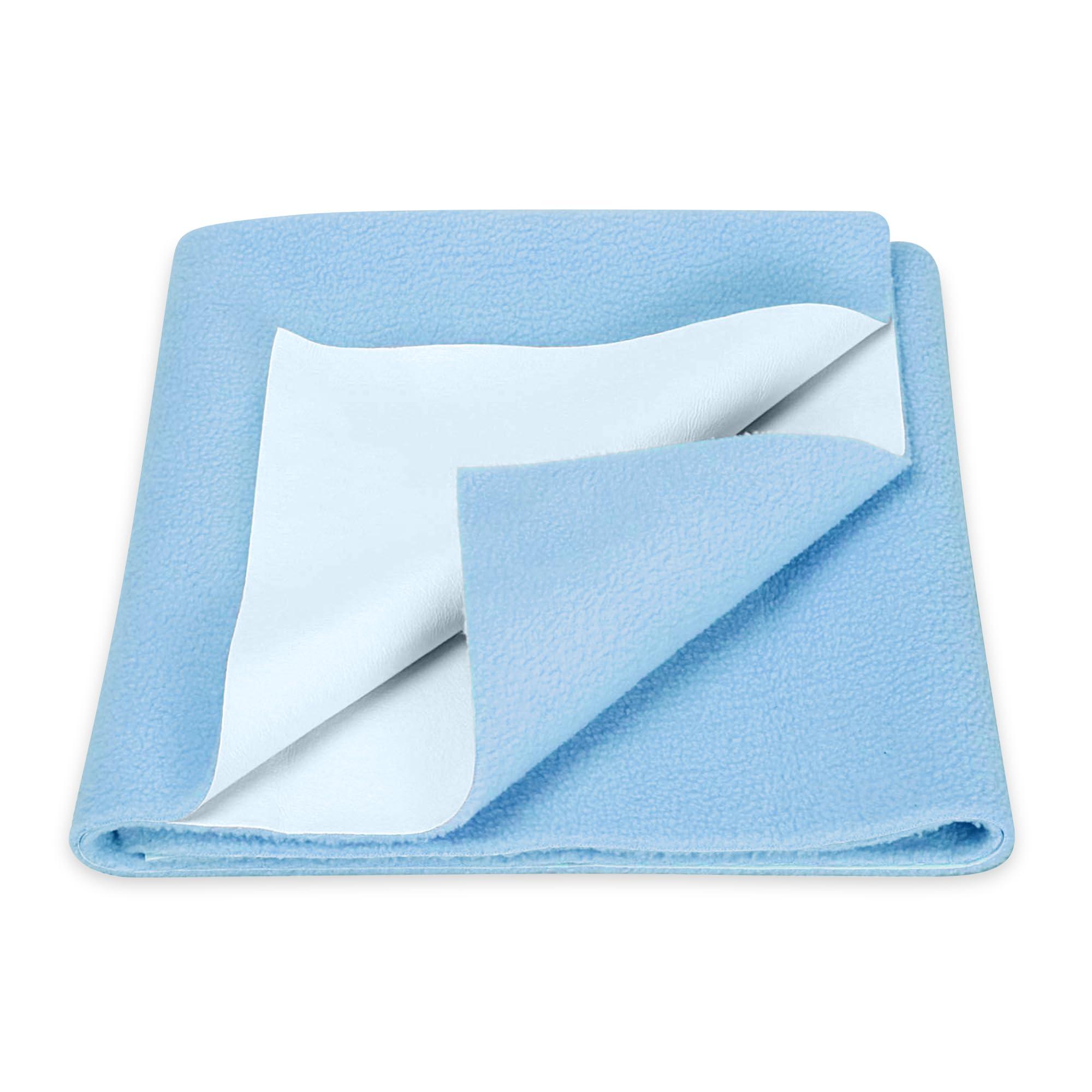 GLUN® Quick Dry Absorbent Baby Bed Sheet for Mattress Protector, Pack of 1 Baby Blue Bed Sheet, Size 70x100cm, Waterproof, Quick Drying Material, Anti-Itching Cloth