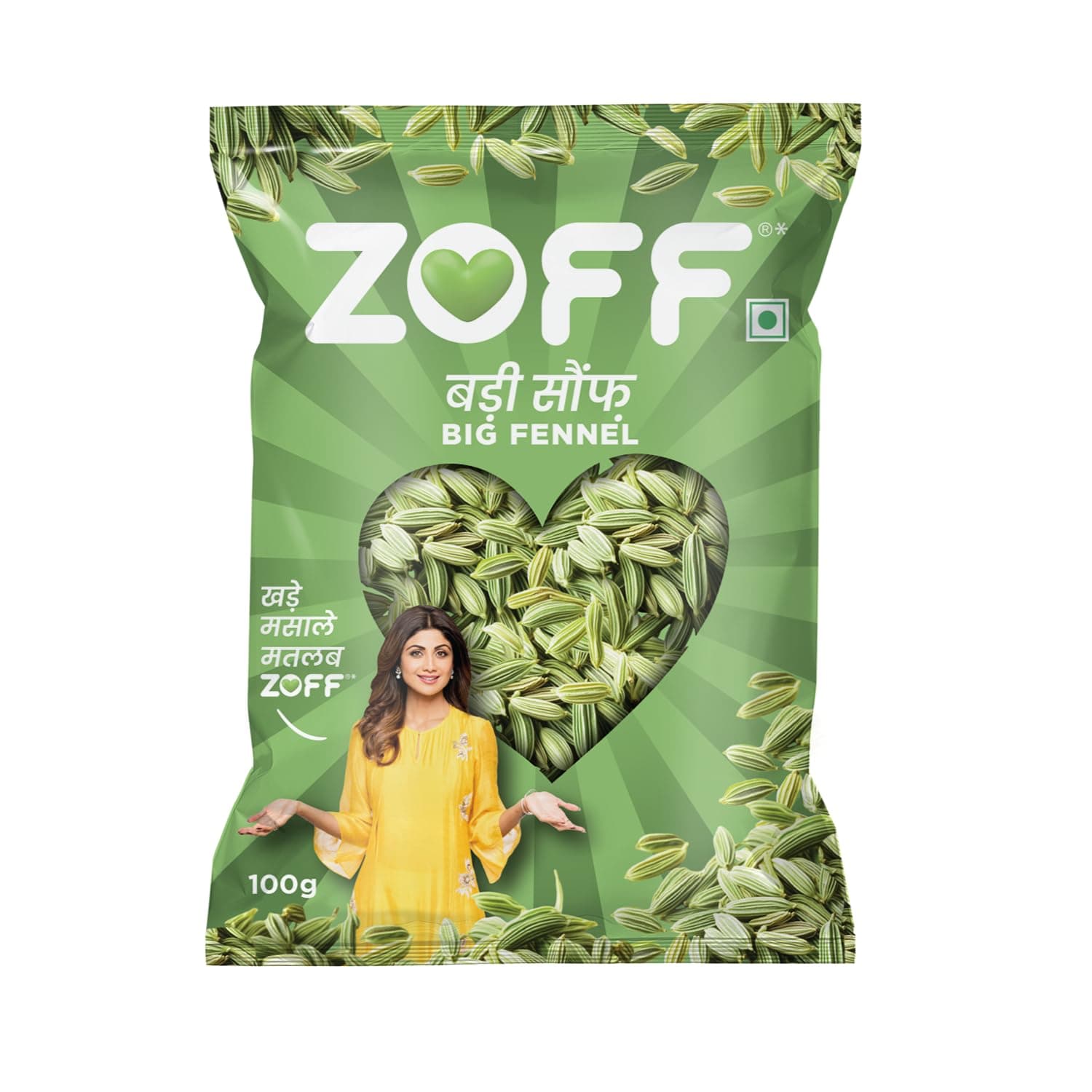 ZOFF Big Fennel Whole- Saunf in Fresh 100gm - for Cooking, Digestion & Refreshing Beverages - Extra-Large, Aromatic, 100% Natural