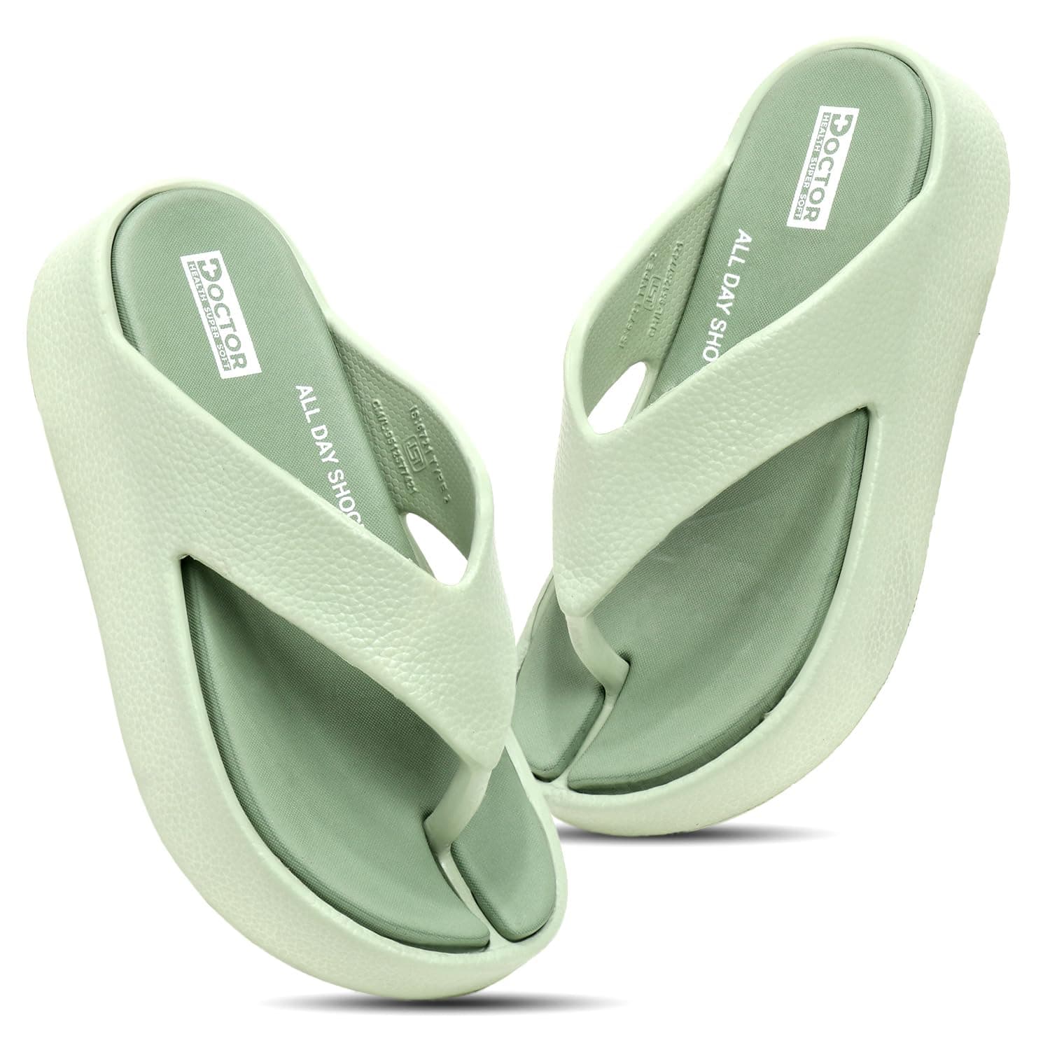 DOCTOR HEALTH SUPER SOFT Women’s Orthopedic Soft Platform Slippers | Ultra-Cushioned Shock Absorbing Footbed | Lightweight Anti-Skid Everyday Wear Comfort Flip Flops for All-Day Support