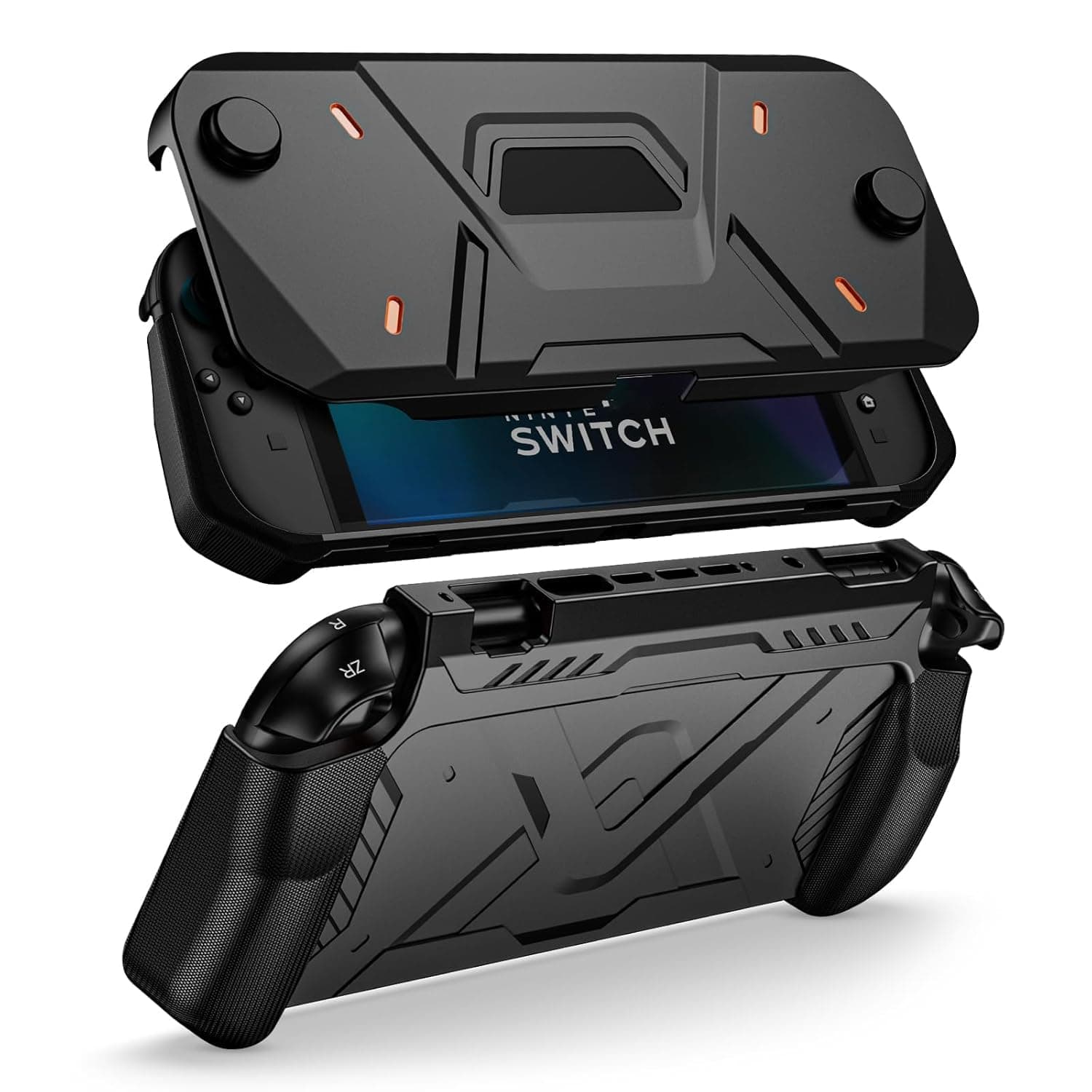 PSS Protective Case Compatible with Nin-tendo Switch 2 (2025 Model), Hard PC Front Cover + Soft Back Shell 360° Protection with Ergonomic Grip for New 7.9 Inch Switch 2 Front & Back Protective (Black)