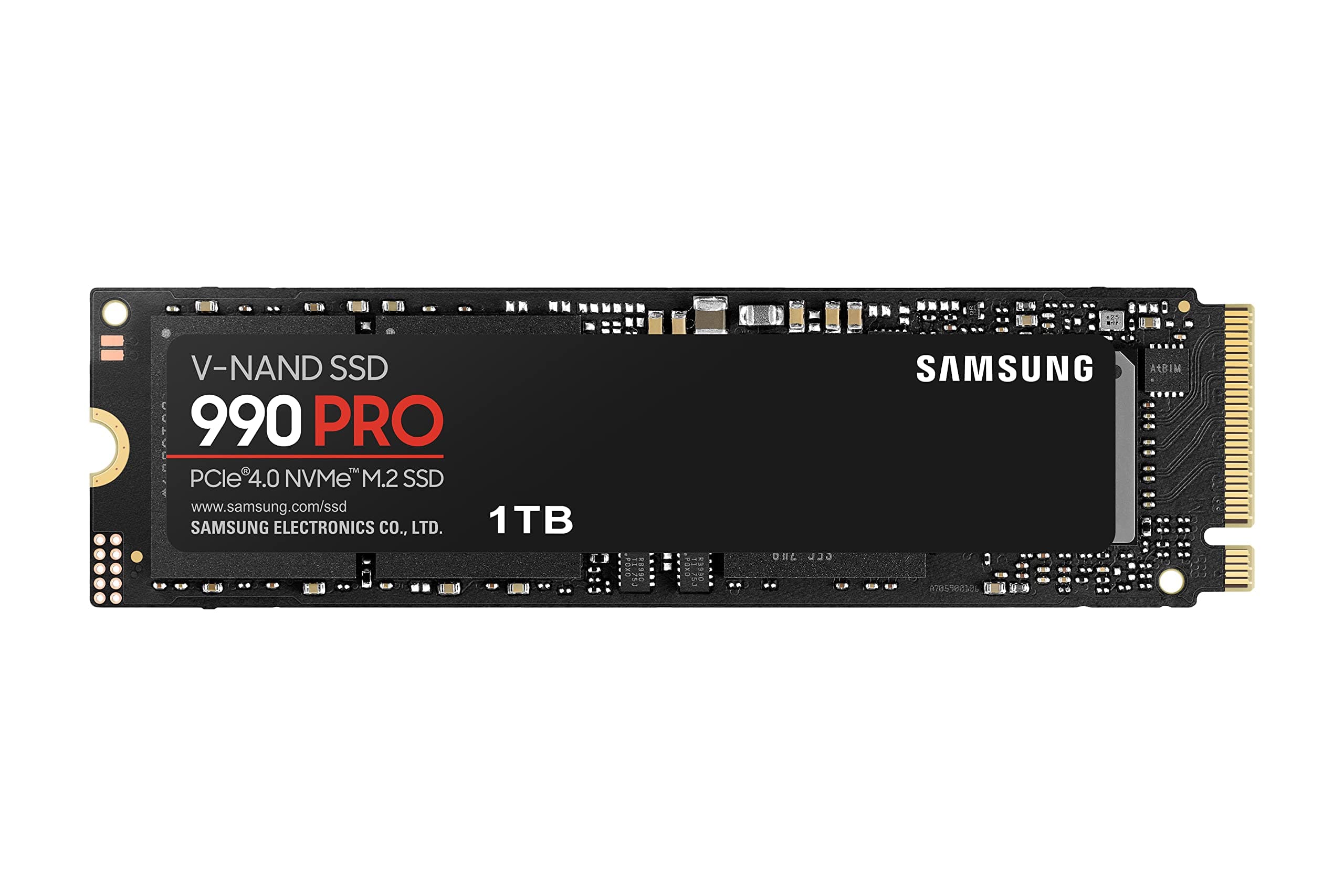 Samsung 990 PRO SSD 1TB PCIe 4.0 M.2 Internal SSD, Seq. Read Speeds Up to 7,450 MB/s for High End Computing, Gaming, Video Editing and Heavy Duty Workstations, MZ-V9P1T0BW.
