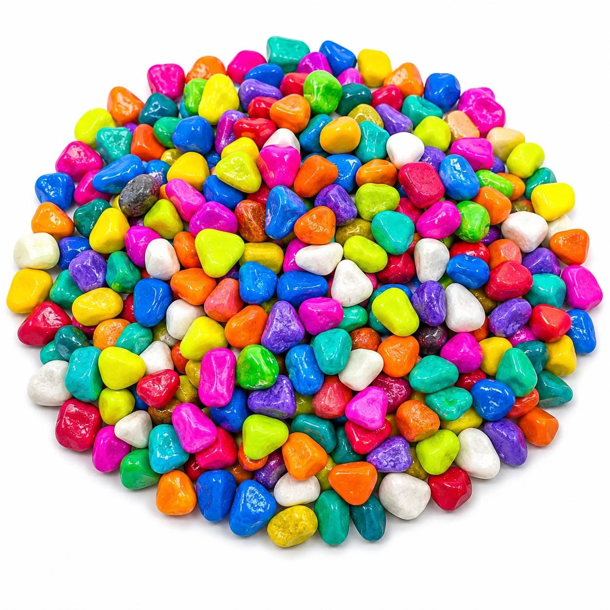 Bindian Decorative Pebble Stone, Multicolour, Natural Stone, Smooth & Polished, for Aquarium, Garden, Plant Pot, Fountain Décor (4 Kg, Multicolor)