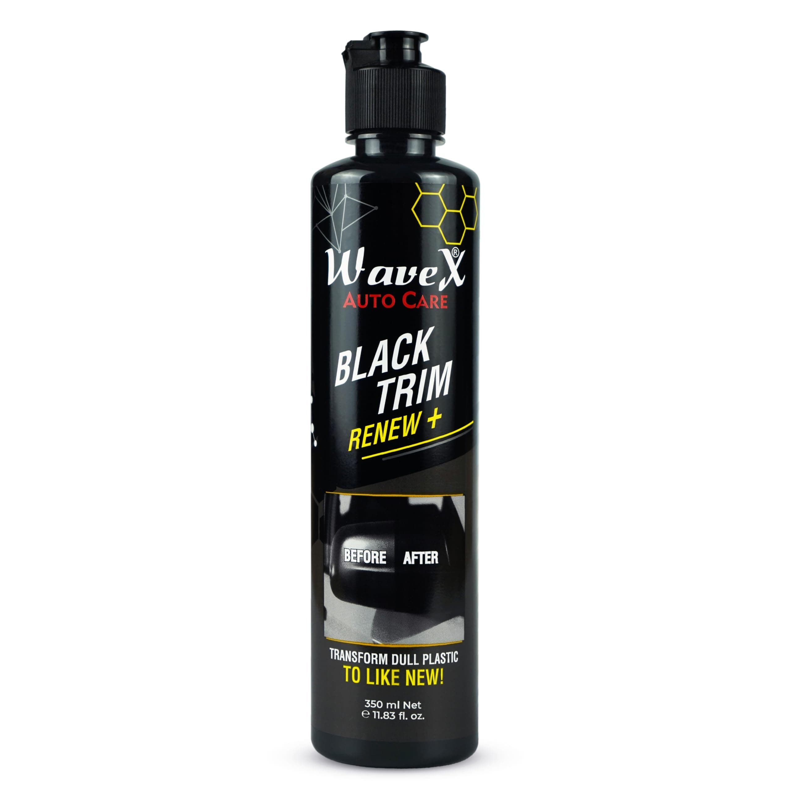 Wavex Black Trim Renew Plus | 350ml Plastic & Rubber Restorer | Revives Faded Exterior Trim & Bumpers | Long-Lasting UV Protection | Wash Resistant
