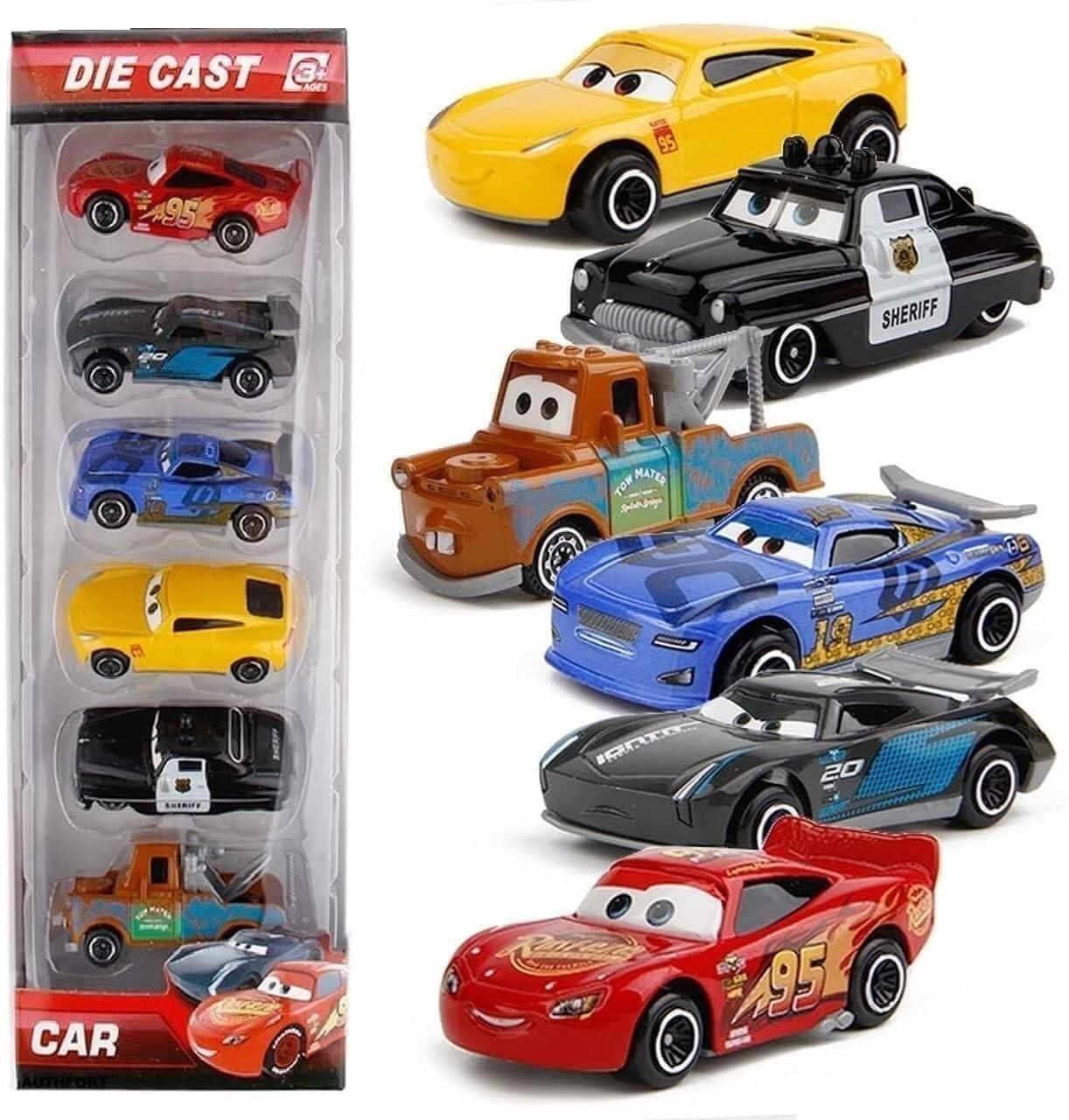Galaxy Hi-Tech Mini Metal Die Cast Car Set of-6 Toy Vehicle Play Set Free Wheel High Speed Unbreakable Car for Kids, Small Racing Toy for Exciting Playtime Adventures, Movie Vehicles for Kids