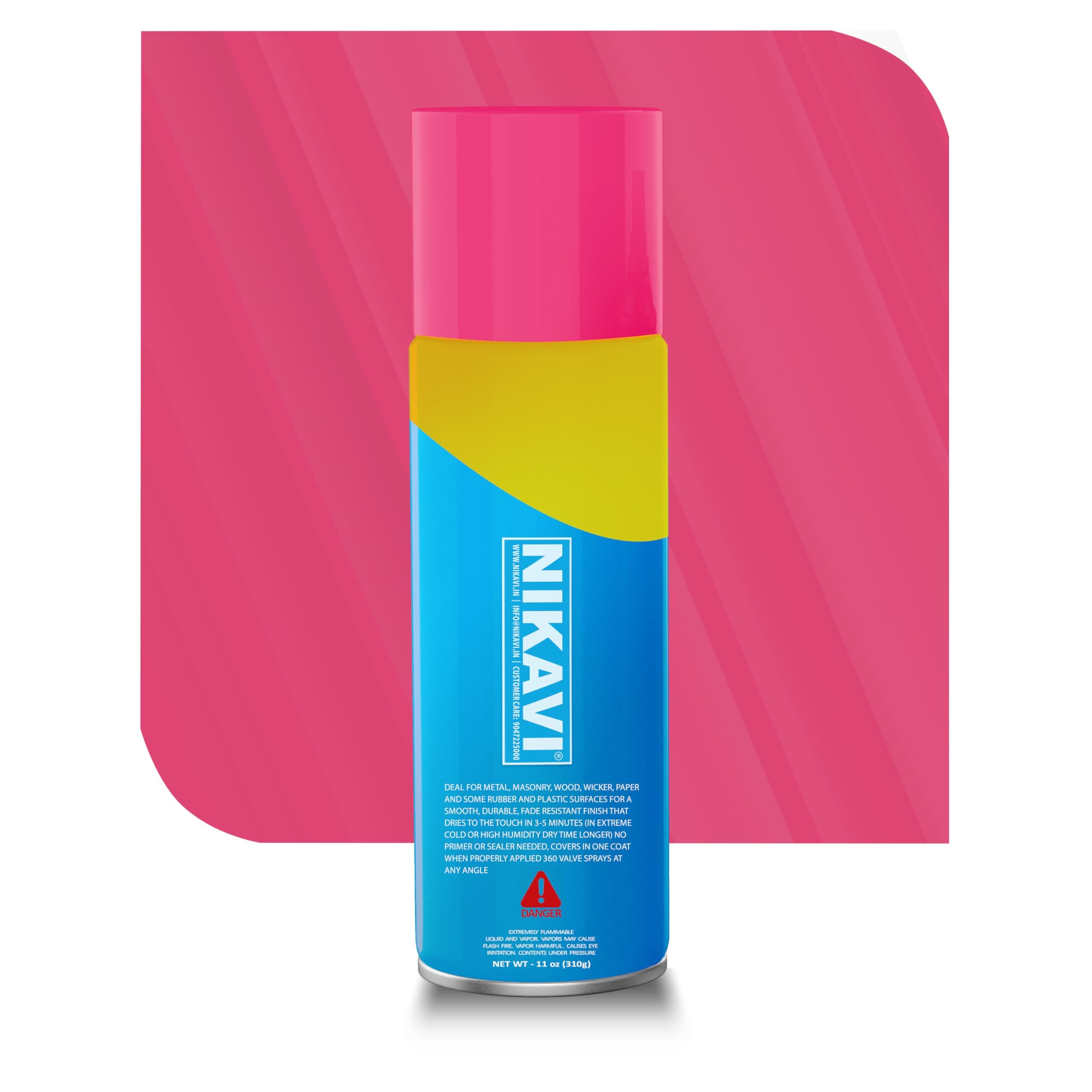 NIKAVI SP23 Automotive Rust Paint | Peach Red Spray Can | Multi-Surface DIY Spray Paint | Quick Drying Gloss Finish for Bikes, Cars, Metal, Wooden Furniture, Plastic & Walls - 400ML - Peach Red