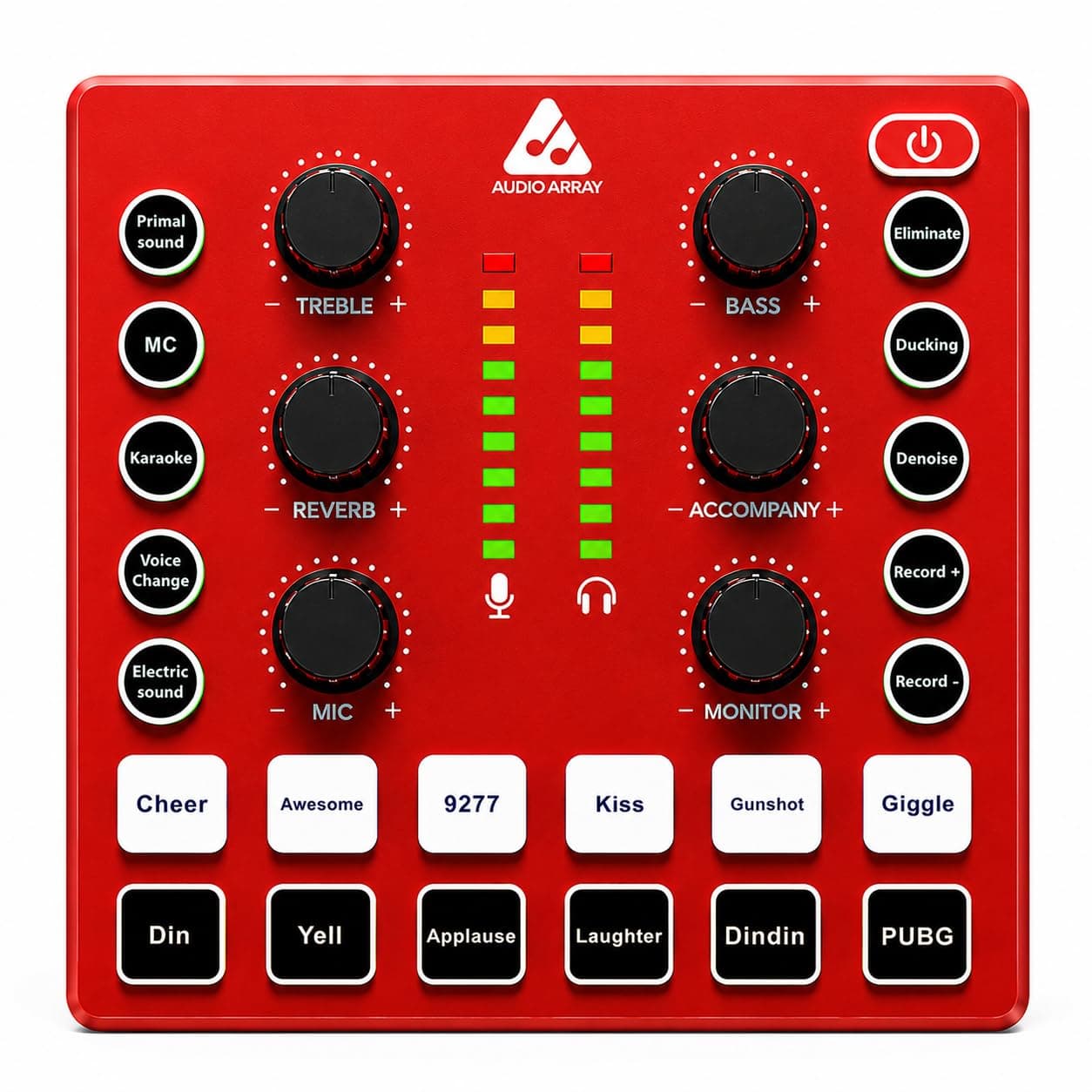 Audio Array AI-11 USB Bluetooth Soundcard, 1Ch Mixer, Audio Interface | 2 Condenser In, 2 Out |2 Live Out+1 Accompany In | OTG for mobile and PC/MAC | Effects | Streaming, Podcasting, Gaming, Singing